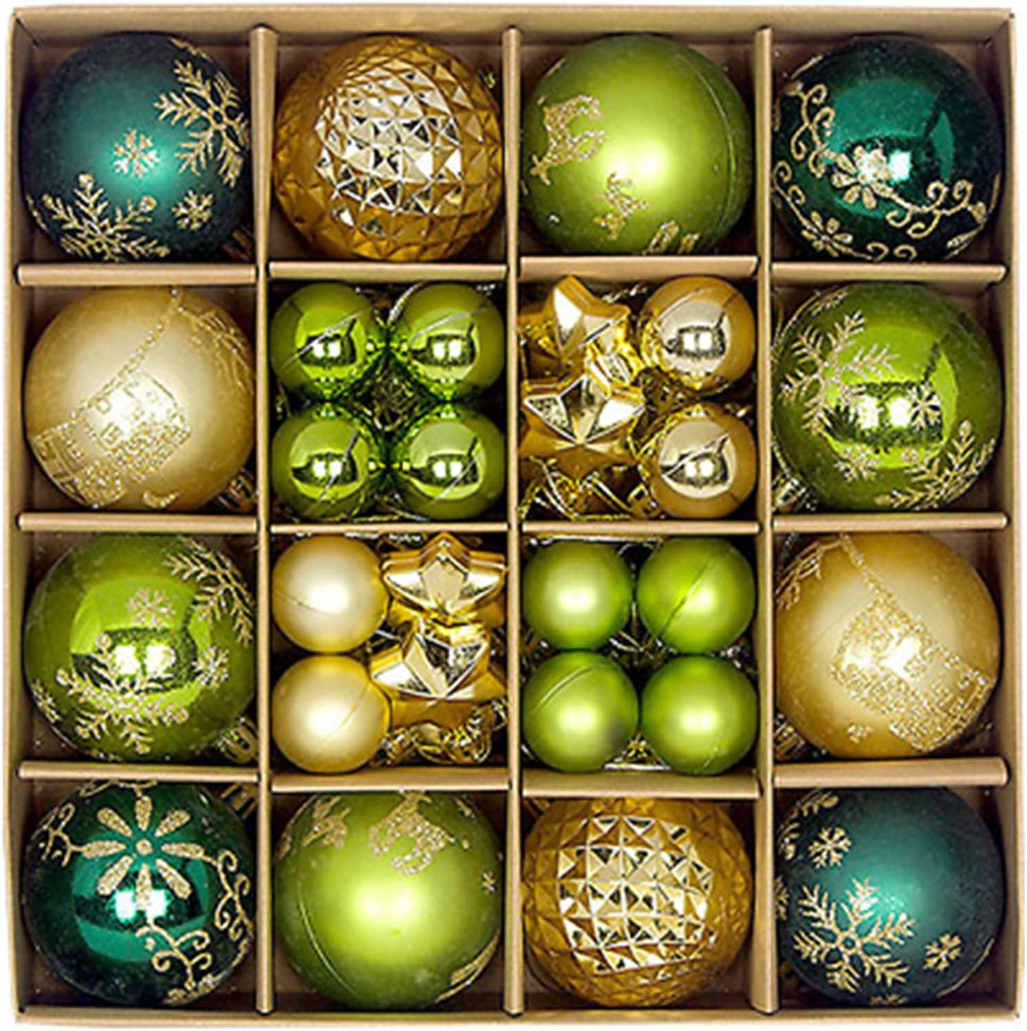 44Pcs Christmas Ball Ornaments for Christmas Tree Decorations,Sequined