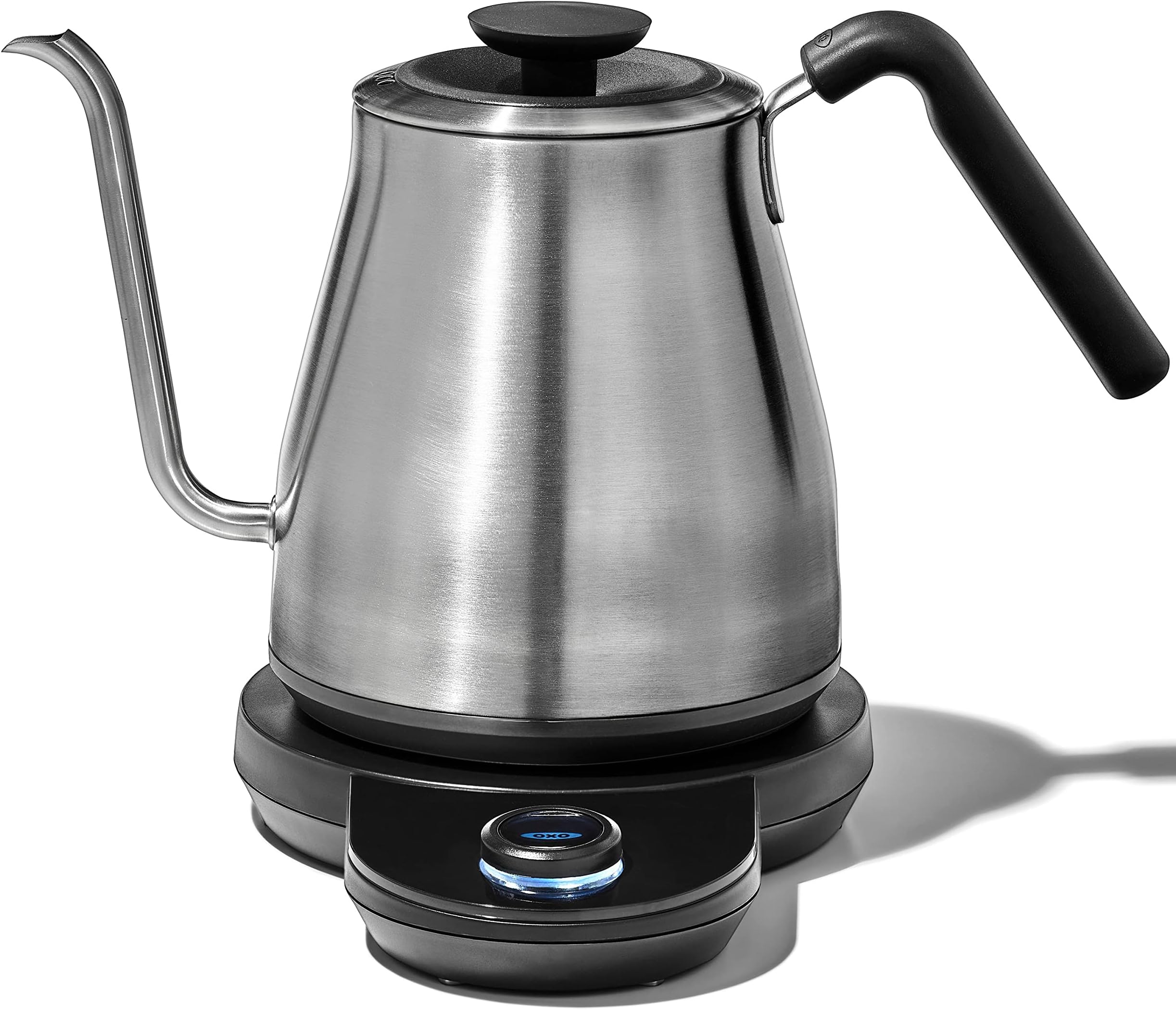 OXO Brew Gooseneck Electric Kettle – Hot Water Kettle, Pour Over Coffee & Tea Kettle, Adjustable Temperature, Built-In Brew Timer, Stainless Steel, 1L​