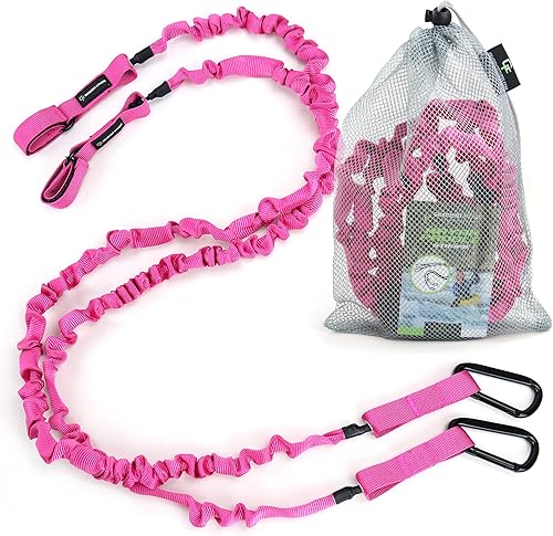 Gradient Fitness 2 Pack Kayak Paddle Leash, 5-8 Feet Stretchable Paddle Strap with Carabiner Secure Leash Lanyard Rope for SUP Kayak Canoe Paddle