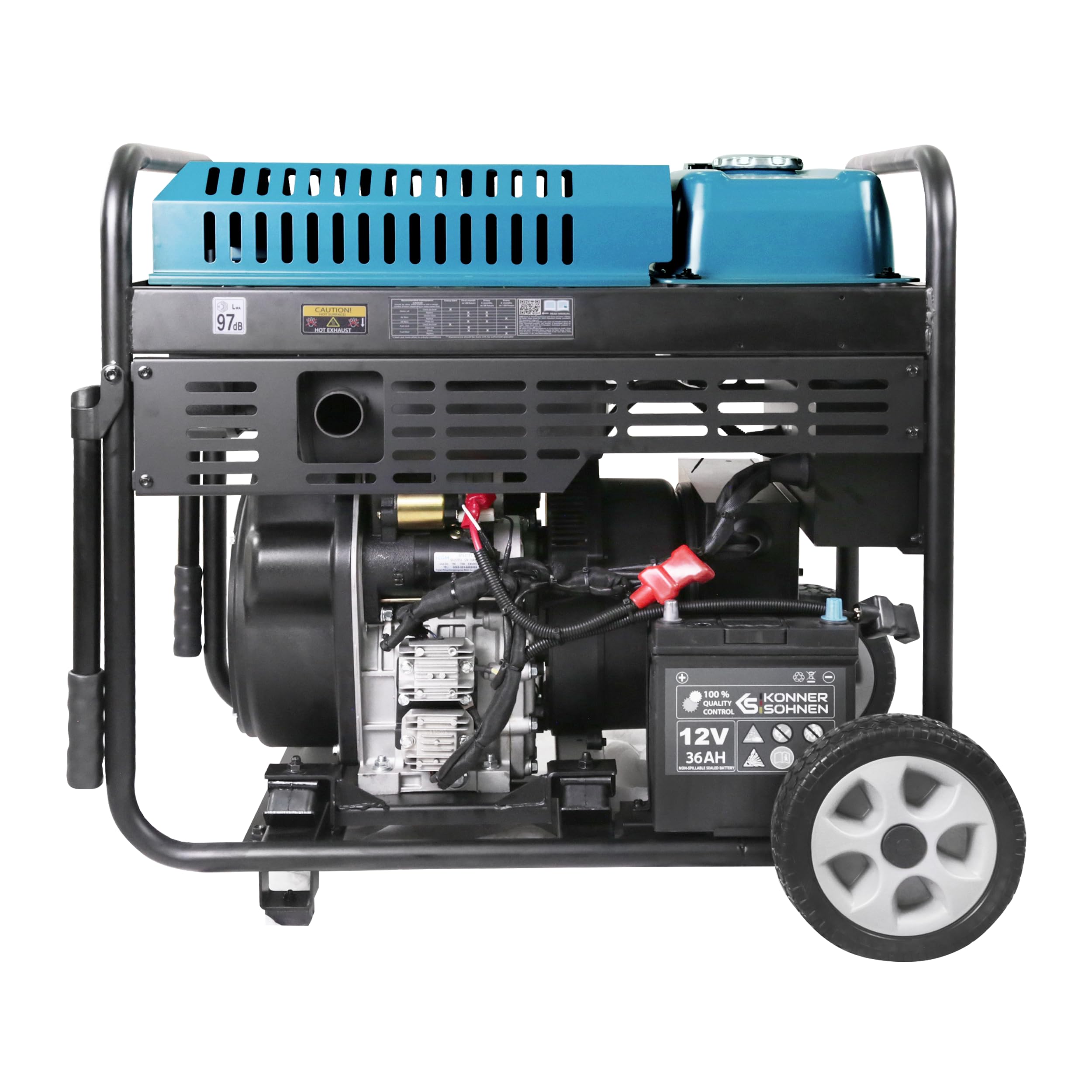 K&S Könner&Söhnen Generator diesla Inverter KS 9500iDE ATSR – agregat prądotwórczy 10 kW, 2 x Schuko 230 V, CEE 230 V 63 A, wyświetlacz LED z ogrzewaniem