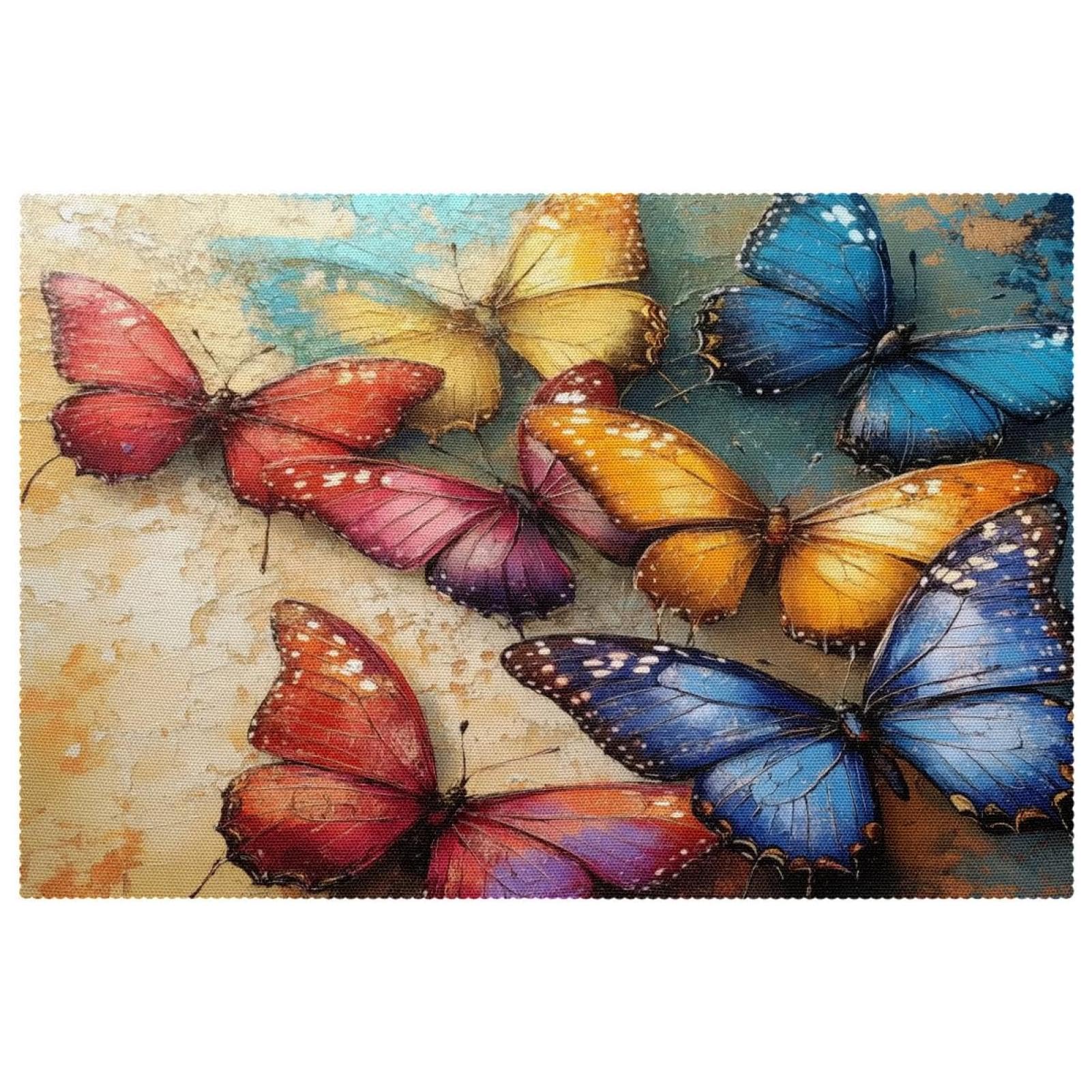 Sets de table colorés papillons 30x45cm pour salle à manger