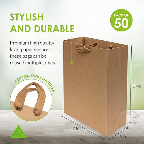 Miniatura 4 de Prime Line Packaging Bolsas de regalo marrones, bolsas de regalo de papel kraft mini con asas para pequeñas empresas, boutiques, uso minorista,