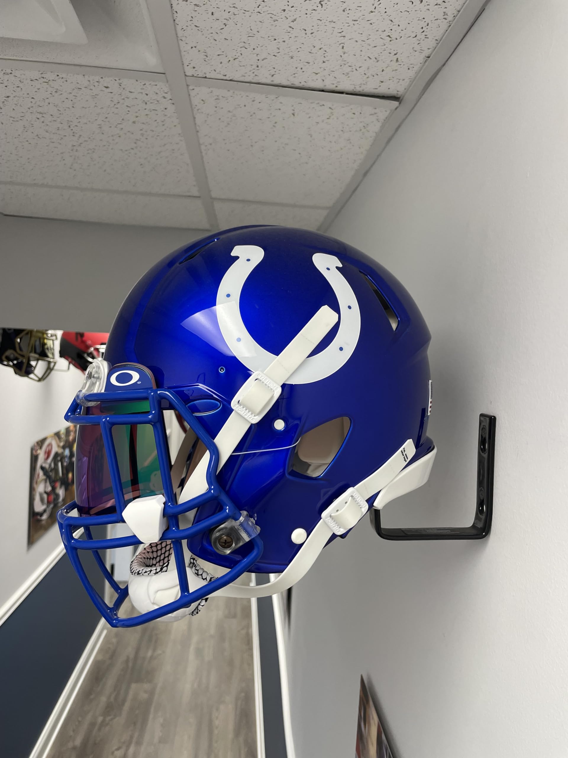 Green Gridiron - Football Helmet Hanger (Charcoal Grey)