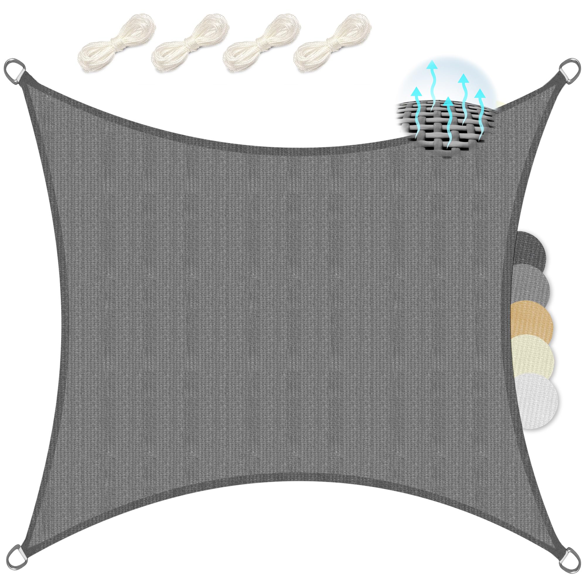 Sol Royal Sonnensegel Rectangular 2x2 m – UV-Schutz, wasserdurchlässig, HDPE