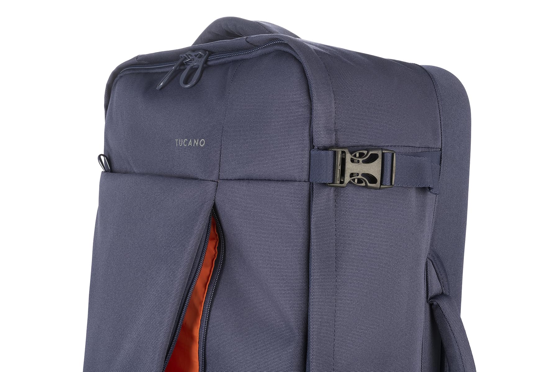 Tucano, Tugò Trolley Valigia Media da Stiva 36x63x20 cm, Trolley Medio con Tasche Frontali, Ruote Silenziose e Maniglia Telescopica, 45L, Blu