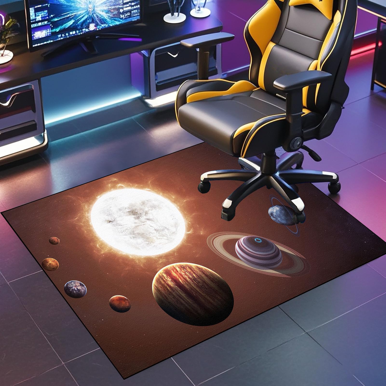 JaevKwzy Gaming Chair Mat, Carpet Protector Chair Mat, Office Chair Mat for Carpet Floor Non-slip, Gaming Rug, Floor Protectors for Chairs, Carpet Floor Protection, Computer Chair Mat 70 x 90 cm