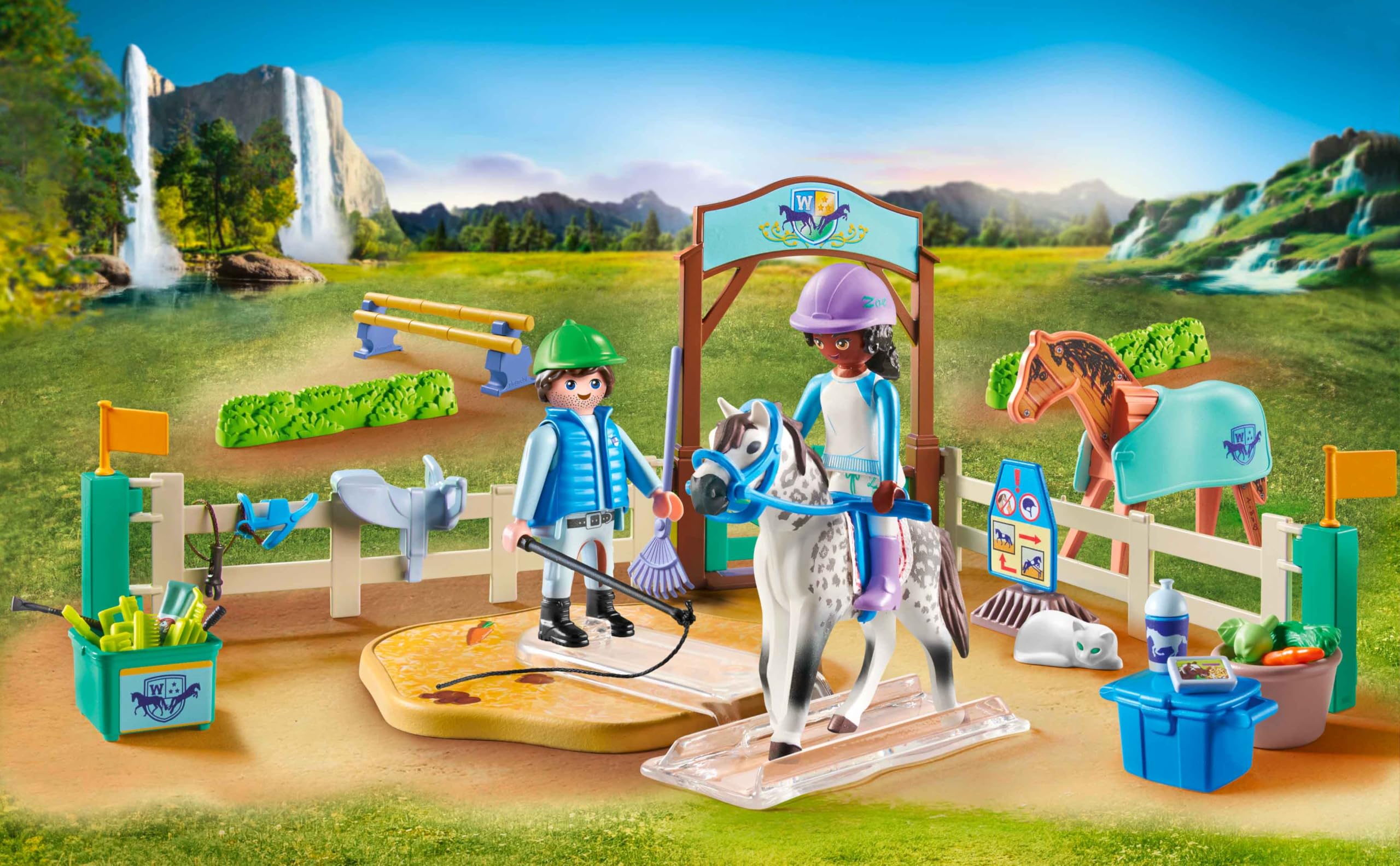 Playmobil 71637 Horses of Waterfall: Modern riding school, including a movable lungeing platform, horse - Image 3