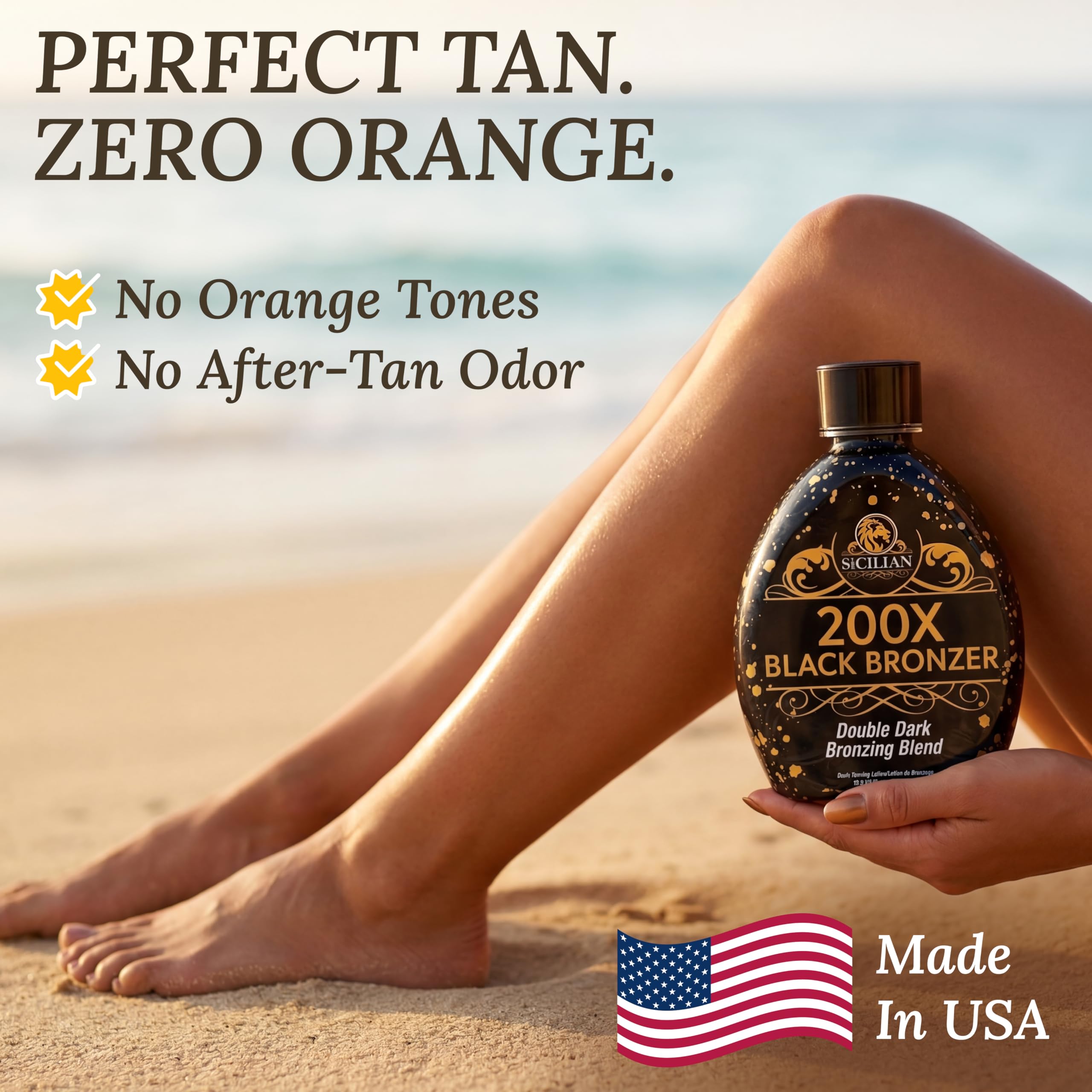 Amazon.com: The Sicilian 200X Dark Black Bronzer Tanning Lotion