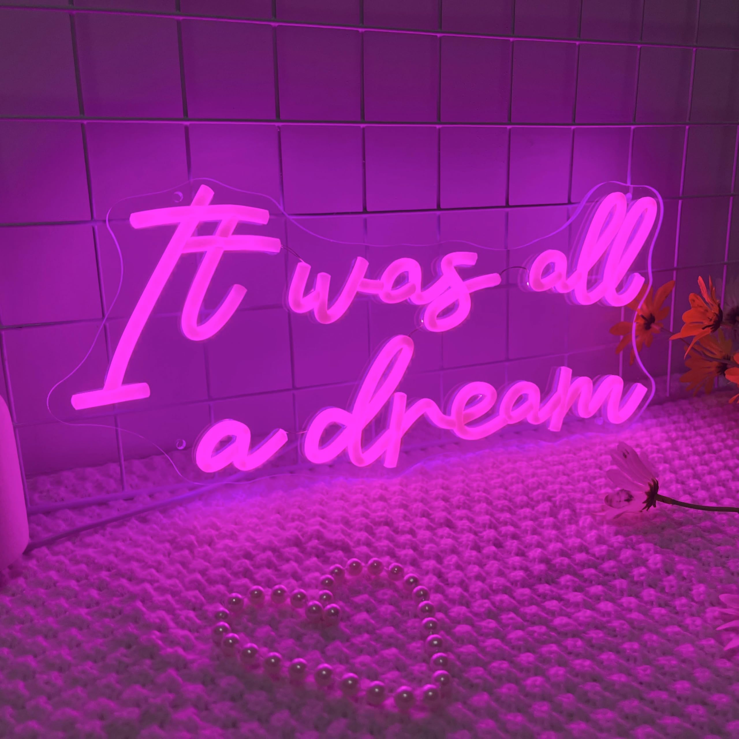 It Was All A Dream, luci al neon alimentate tramite USB, decorazione da parete, decorazione da parete a LED, per compleanni, matrimoni, feste, camera da letto, soggiorno, bar, Natale, soggiorno