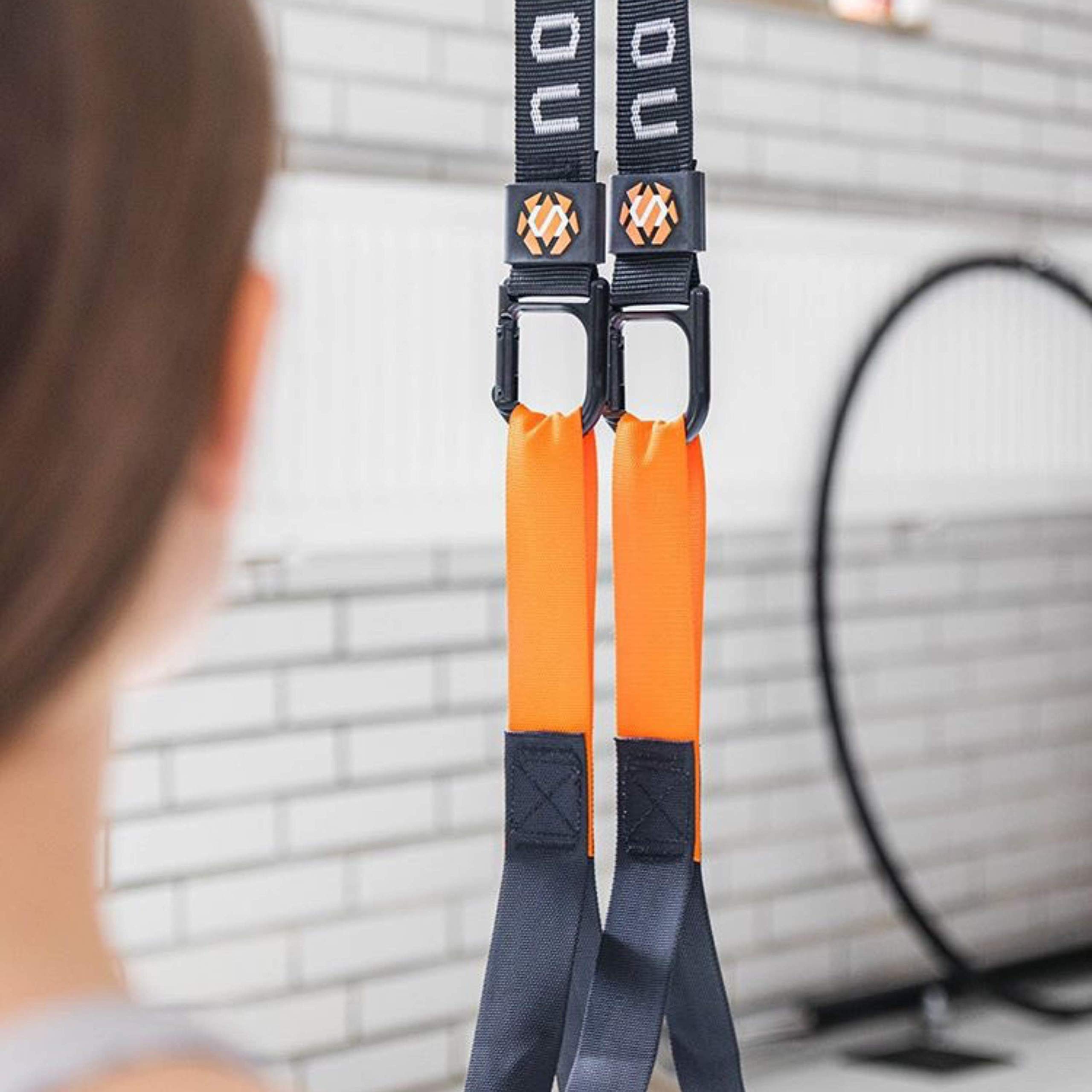Premium Sling Trainer Set Suspension Trainer mit Handtuch, Rucksackbeutel und Trainingsbuch - Schlingentrainer für Functional Training mit Türanker + Qualitätszertifikat