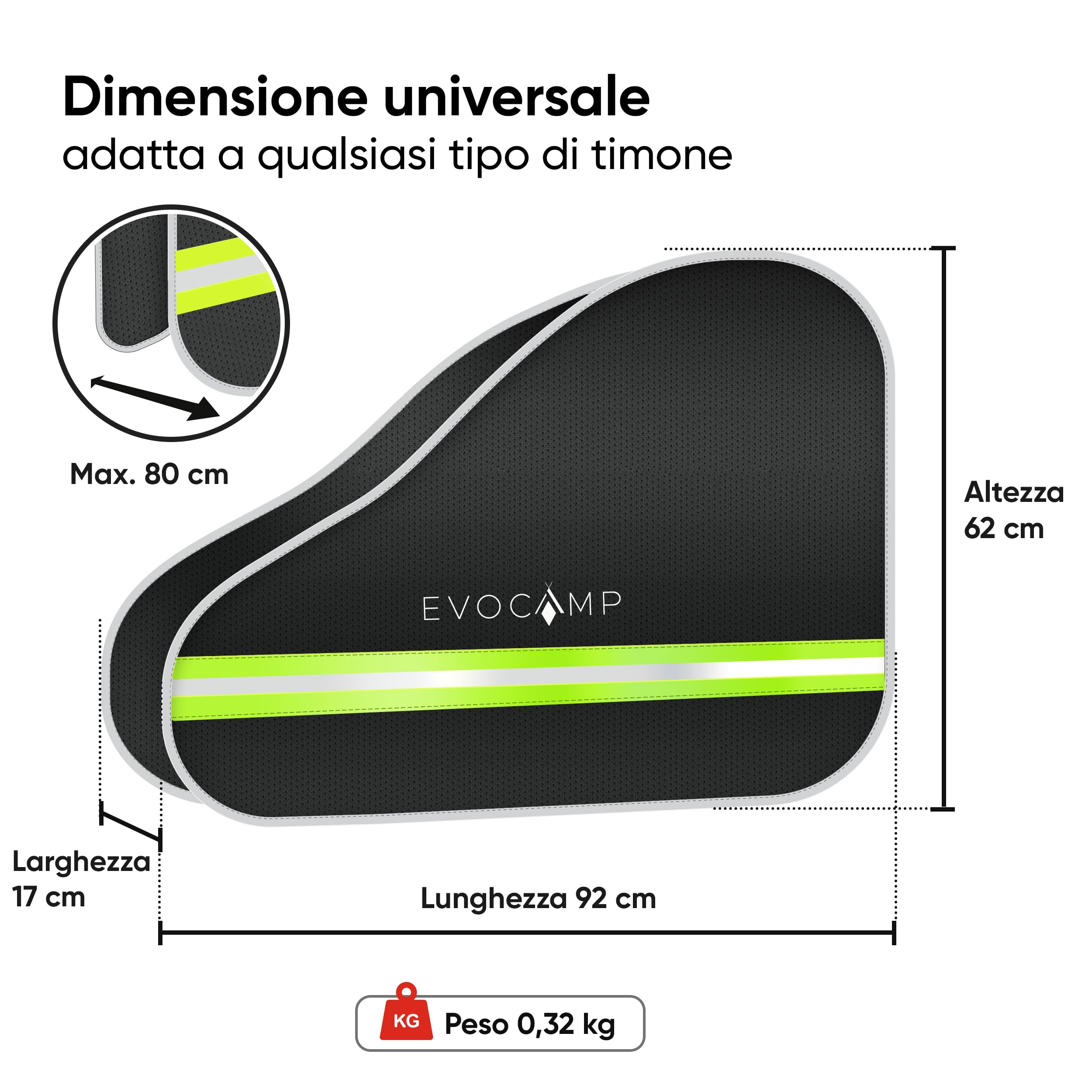 EVOCAMP copertura timone caravan impermeabile, copritimone per camper, impermeabile copertura gancio traino, borsa inclusa, accessori roulotte, telo copri roulotte, copri gancio traino per rimorchi