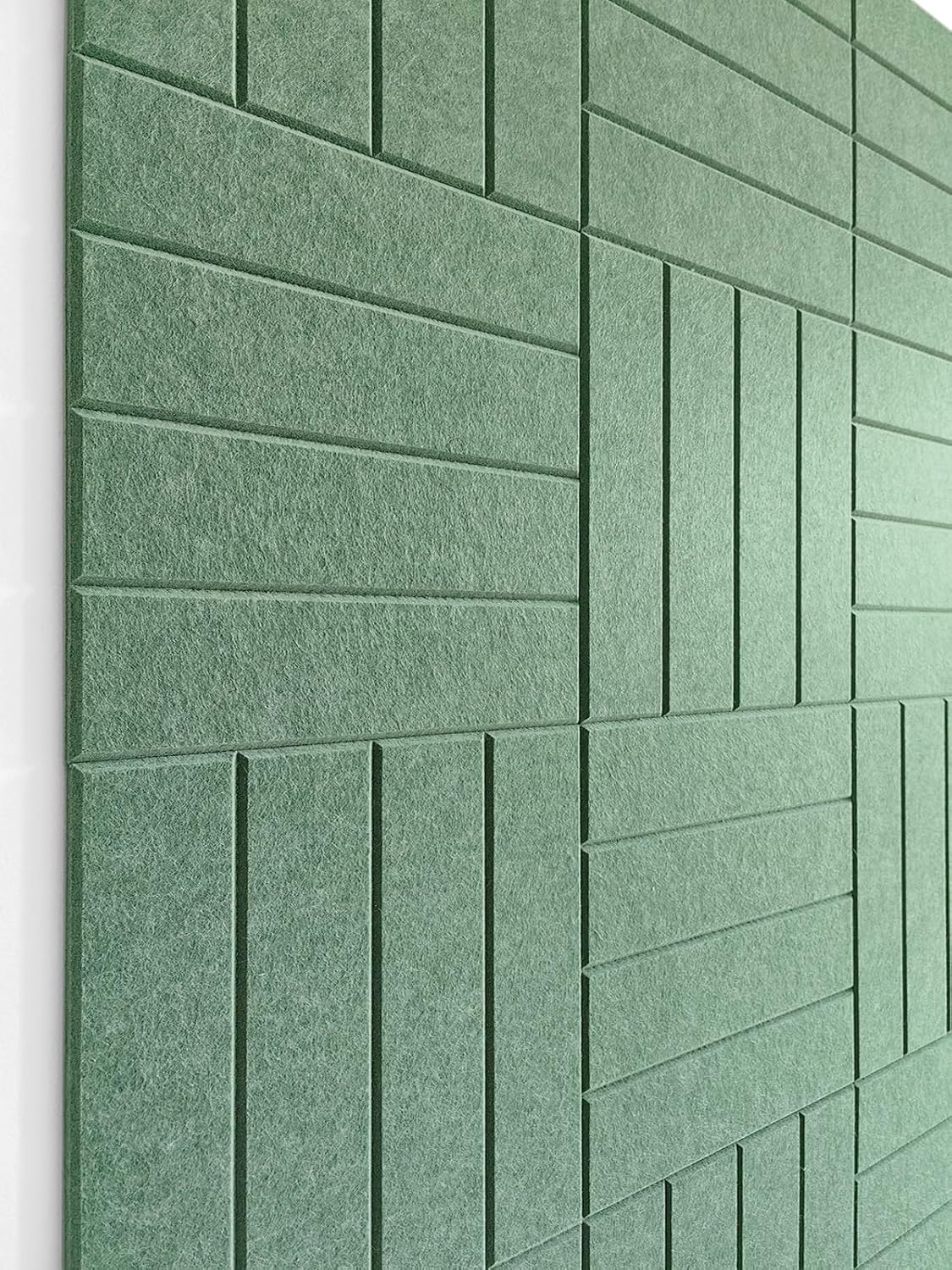 Felt Bulletin Board Tiles | Modern Cork Board Alternative | Large Cork Boards for Walls | Aesthetic Felt Wall Panels for Office & Home Decor | Pinboard & Photo Board (12-Pack) | Forest Green