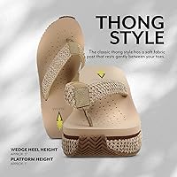 Vista 6 de Volatile Island Wedge Sandals for Women Featuring Slip-On Thong Platform Style with EVA Insole and Rubber Outsole