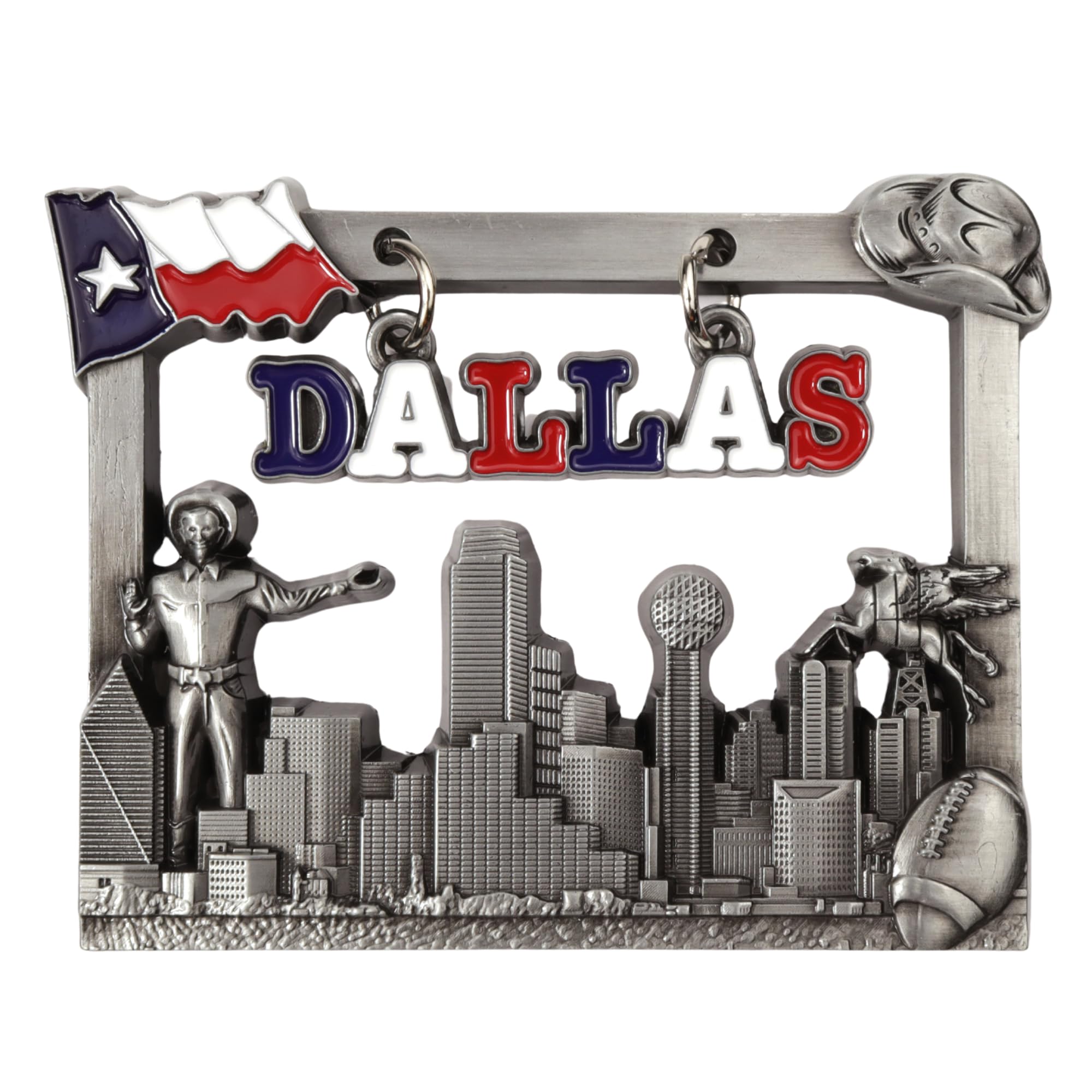 Amazon.com: Dallas Texas Dangle Frame Magnet, Collectible Keepsake