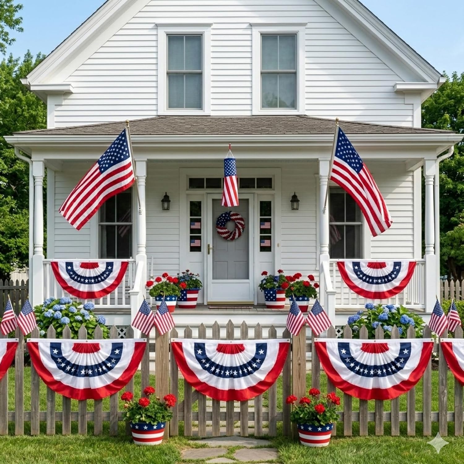 Bunting Flags Outdoor 3x6 Ft American Buntings Flag for Outside Embroidered Stars Memorial Day 4th of July Decorations with Brass Grommets