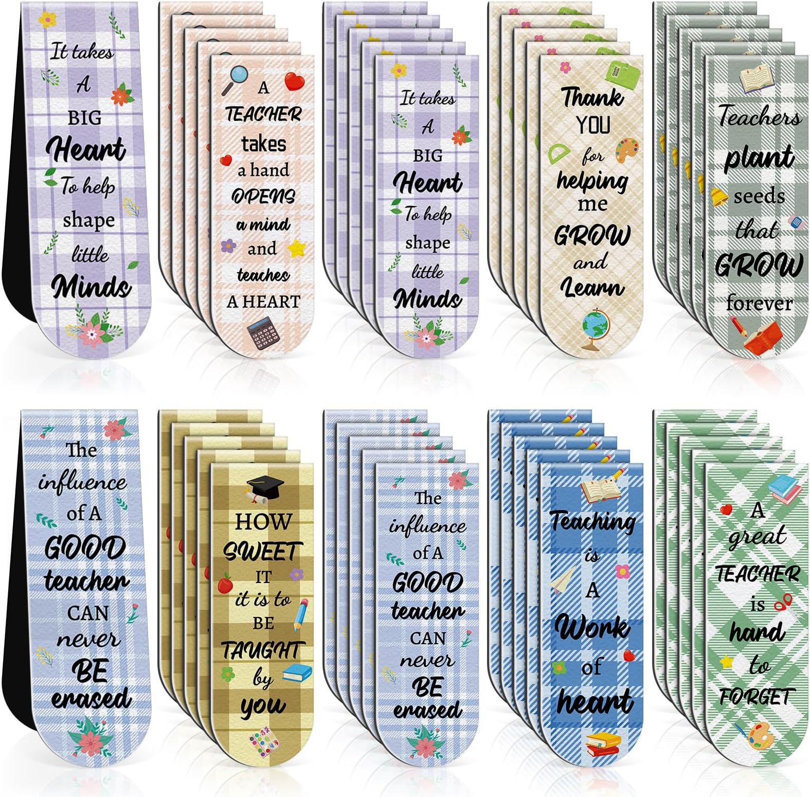 Amazon.com: 40 PCS Teacher Magnetic Bookmarks Teacher Appreciation ...