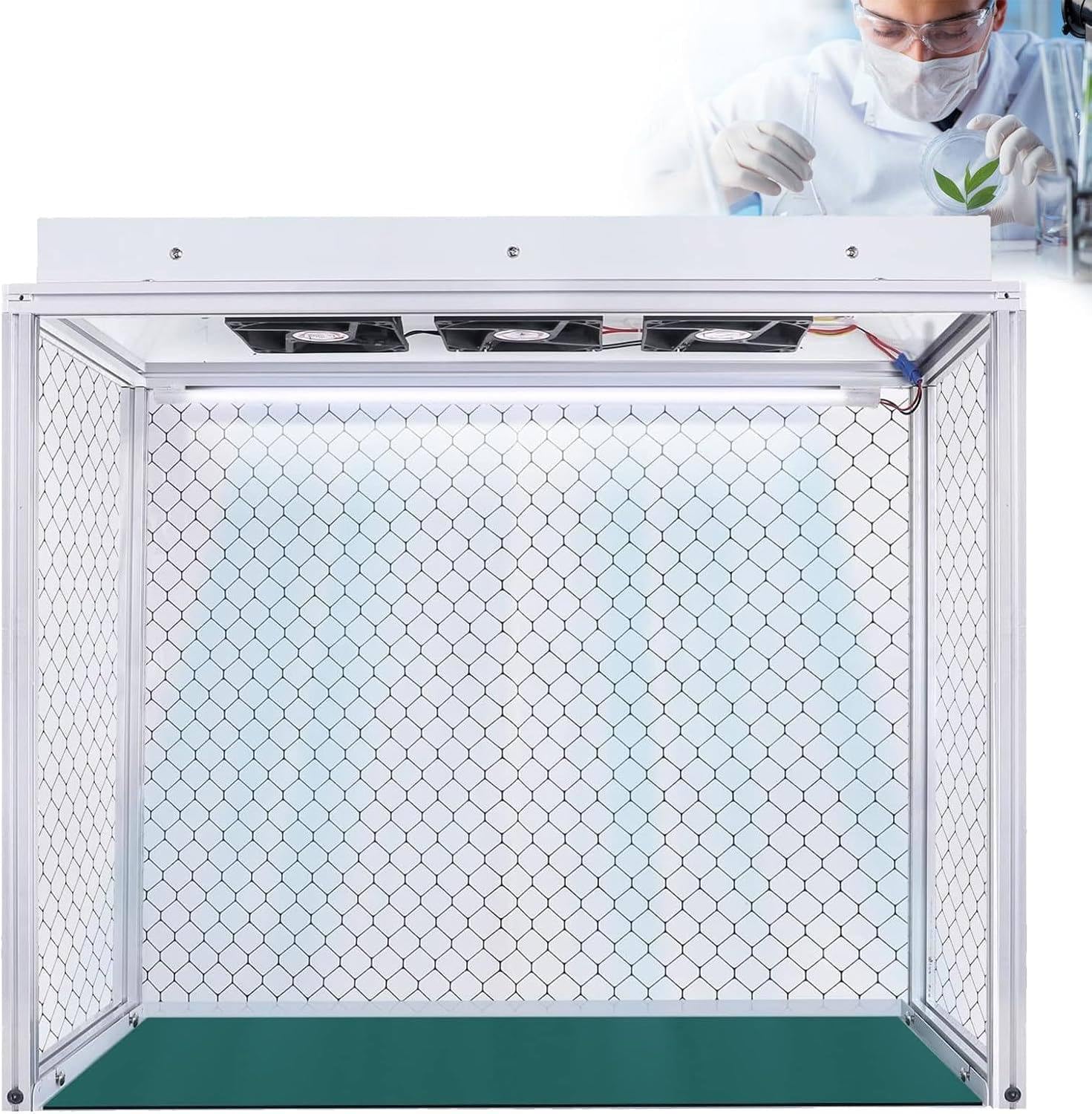 Cabina de Flujo laminar Vertical con 3 Ventiladores para reparación de Pantallas, Taller y Laboratorio.