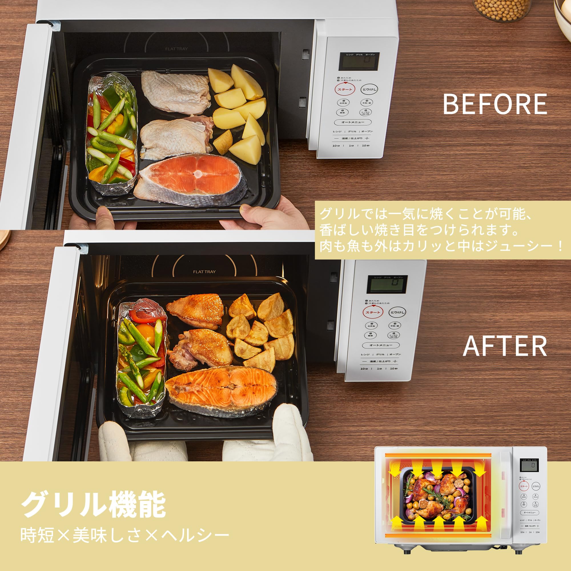 Amazon | コンフィー(COMFEE') オーブンレンジ 16L フラットテーブル