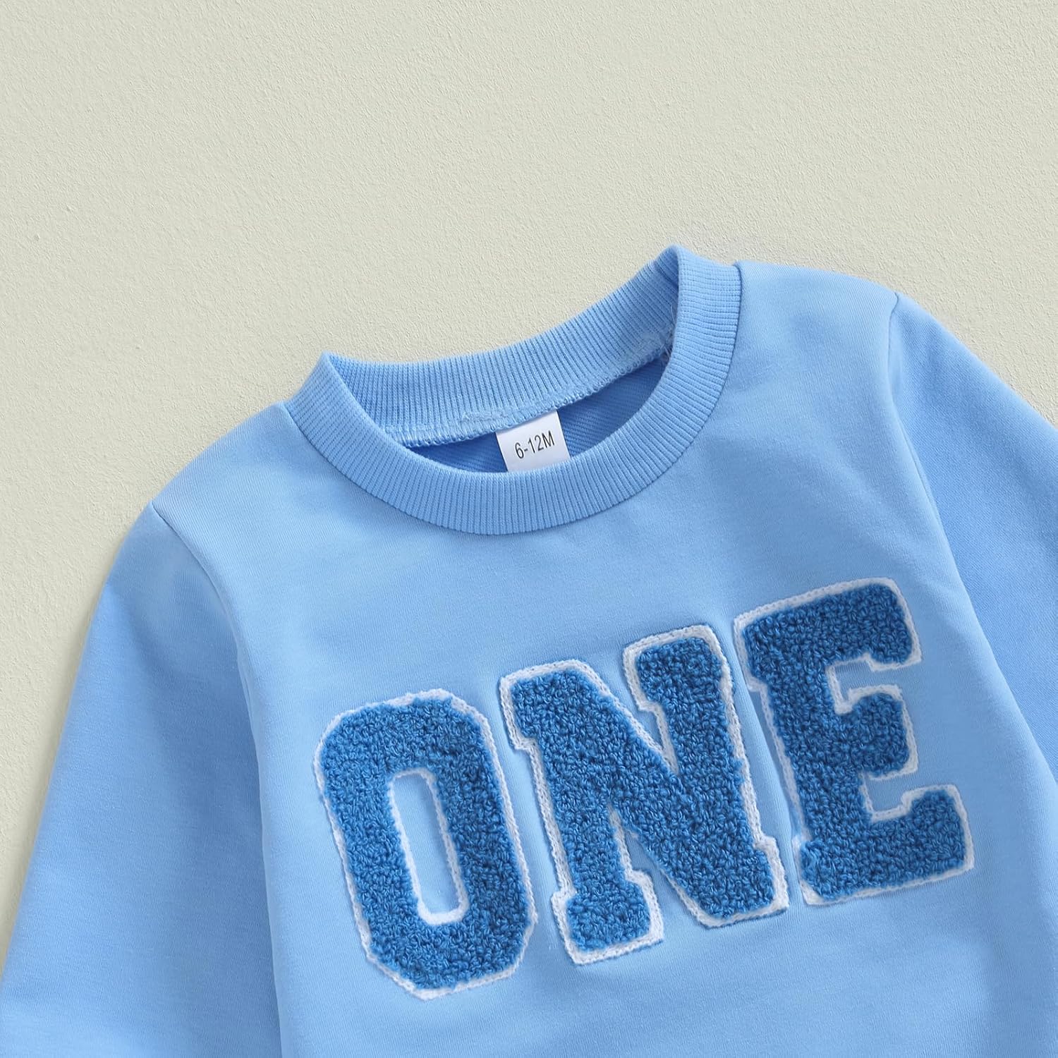 Lamuusaa Toddler Baby Boy Birthday Outfit One/Two Letter Embroidery Sweatshirt Jogger Pants Fall Winter Clothes - Image 2