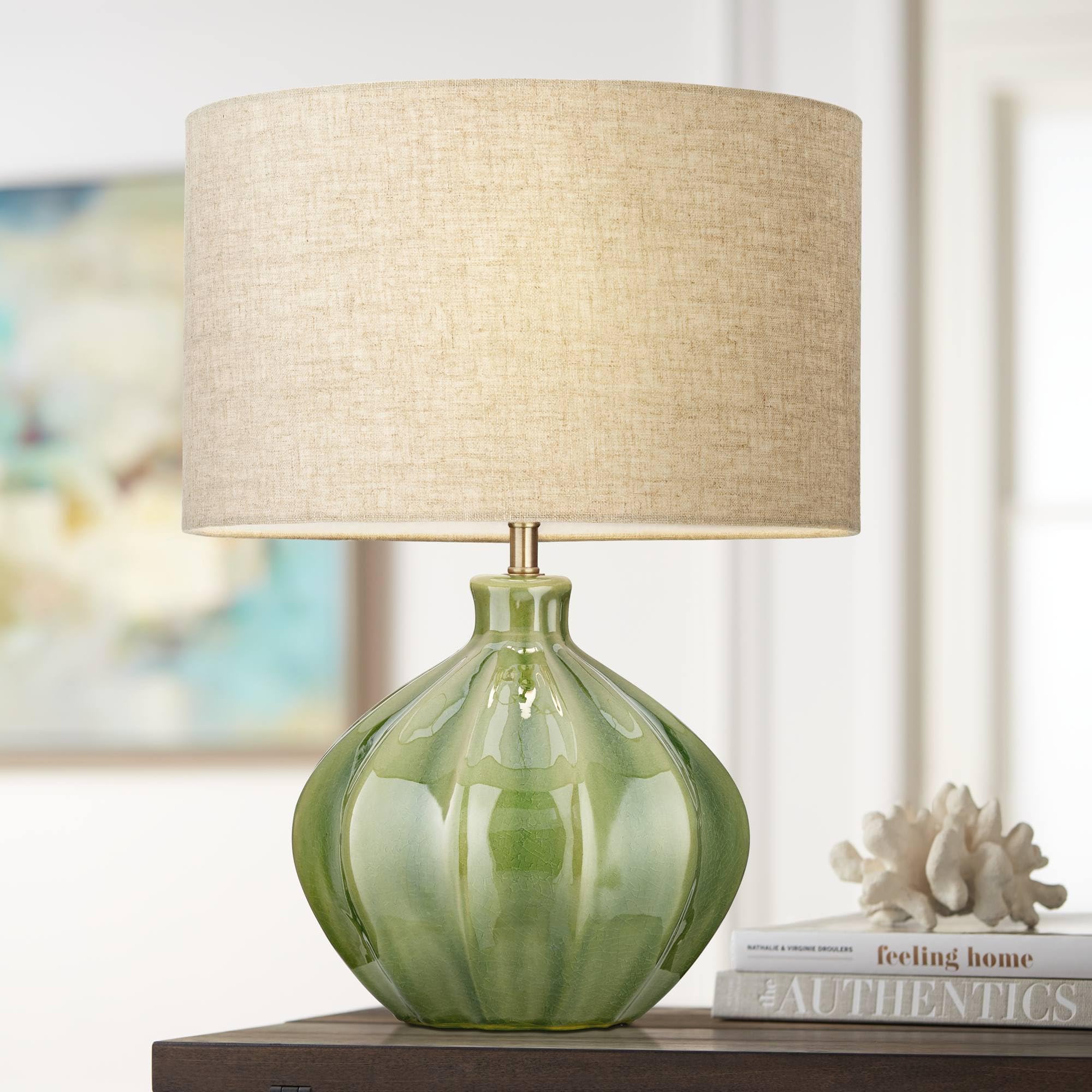 360 Lighting Gordy Modern Country Cottage Table Lamp with Dimmer