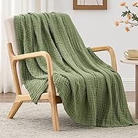 Lovescabin 6-Layer 100% Cotton Muslin Throw Blanket 50x60 Sage Green - Ultra Soft Breathable Lightweight for Bed Couch Adults