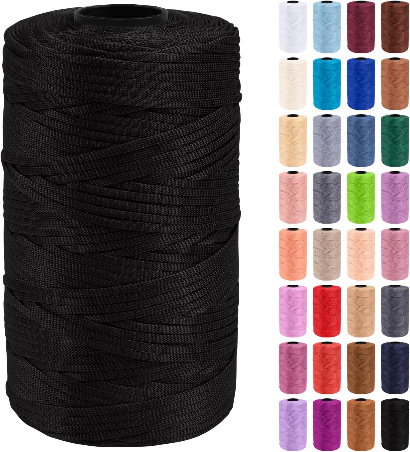 Macrame Yarn 3 mm x 200 m Polypropylene Flat Macrame Cord Macrame Cord Coloured for Crochet, Knitting, Decoration, DIY Crafts