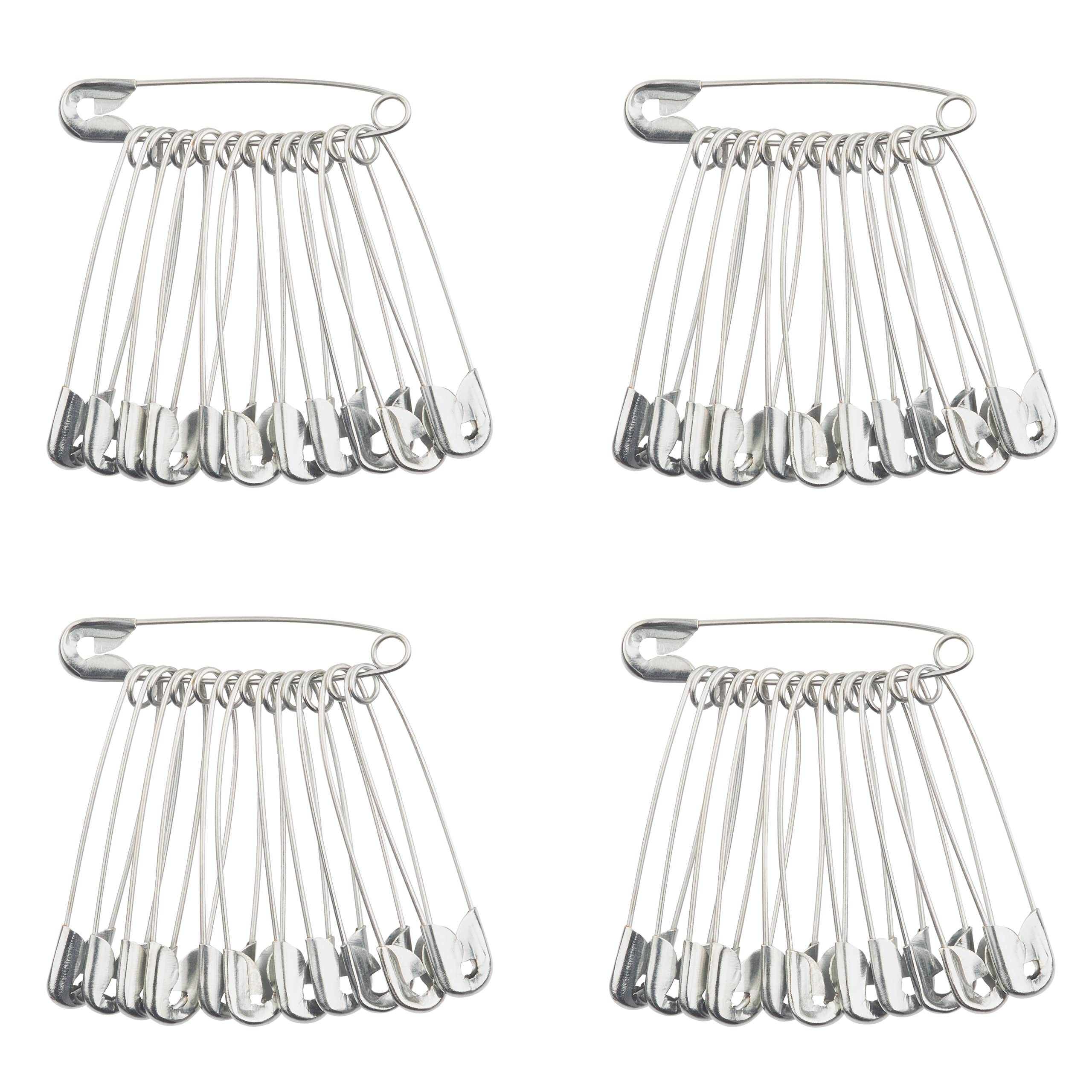 37mm Safety Pins, Pack of 48, Nickel Plated, Clothes Arts Crafts Sewing Hemming Textile Fabric Baby Clothing