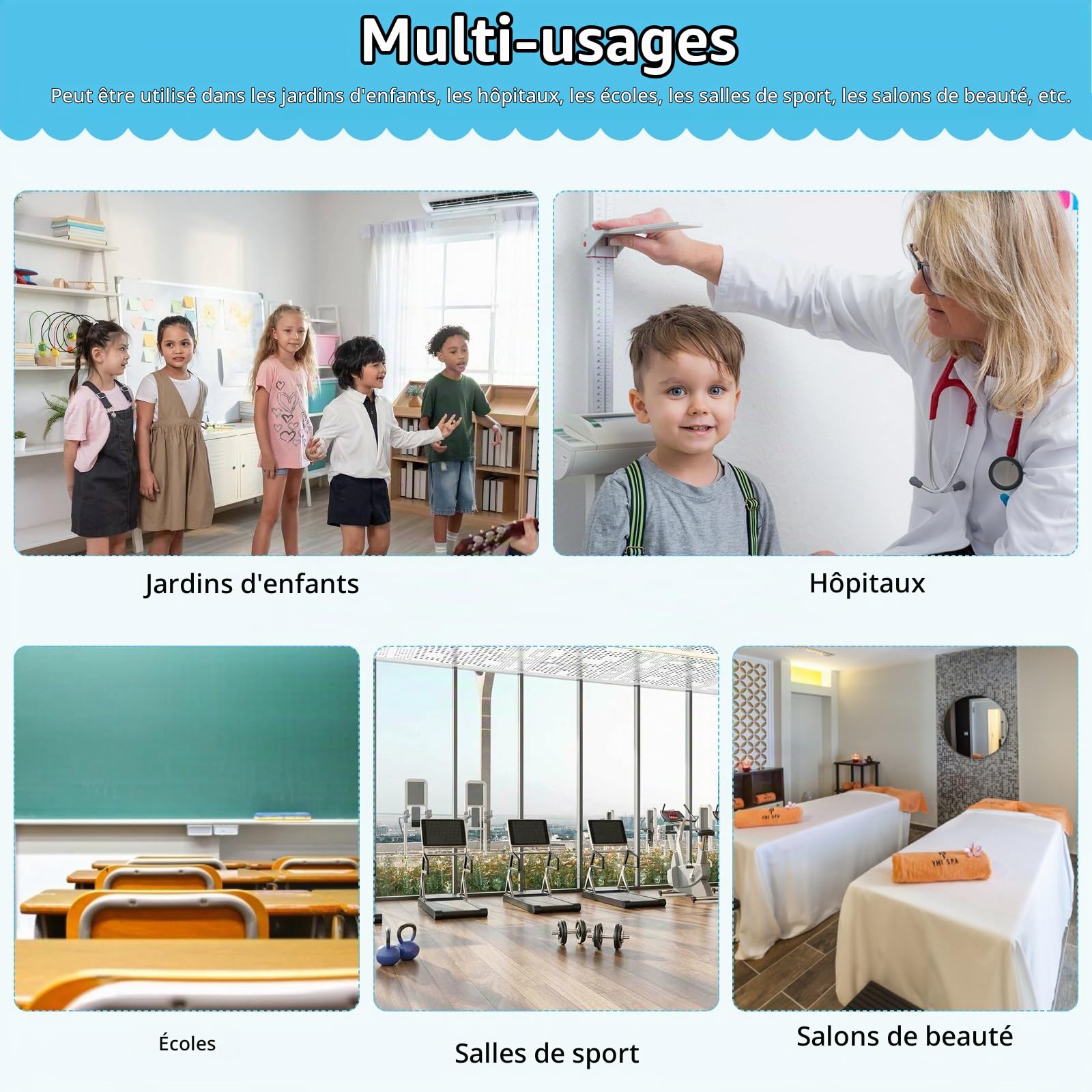 Barre de mesure de hauteur 20-210 cm, Stadiomètre portable | 20–210 cm, support mural pour stadiomètre, toise médicale, Toise de Mesure Taille Médicale Jauge de hauteur