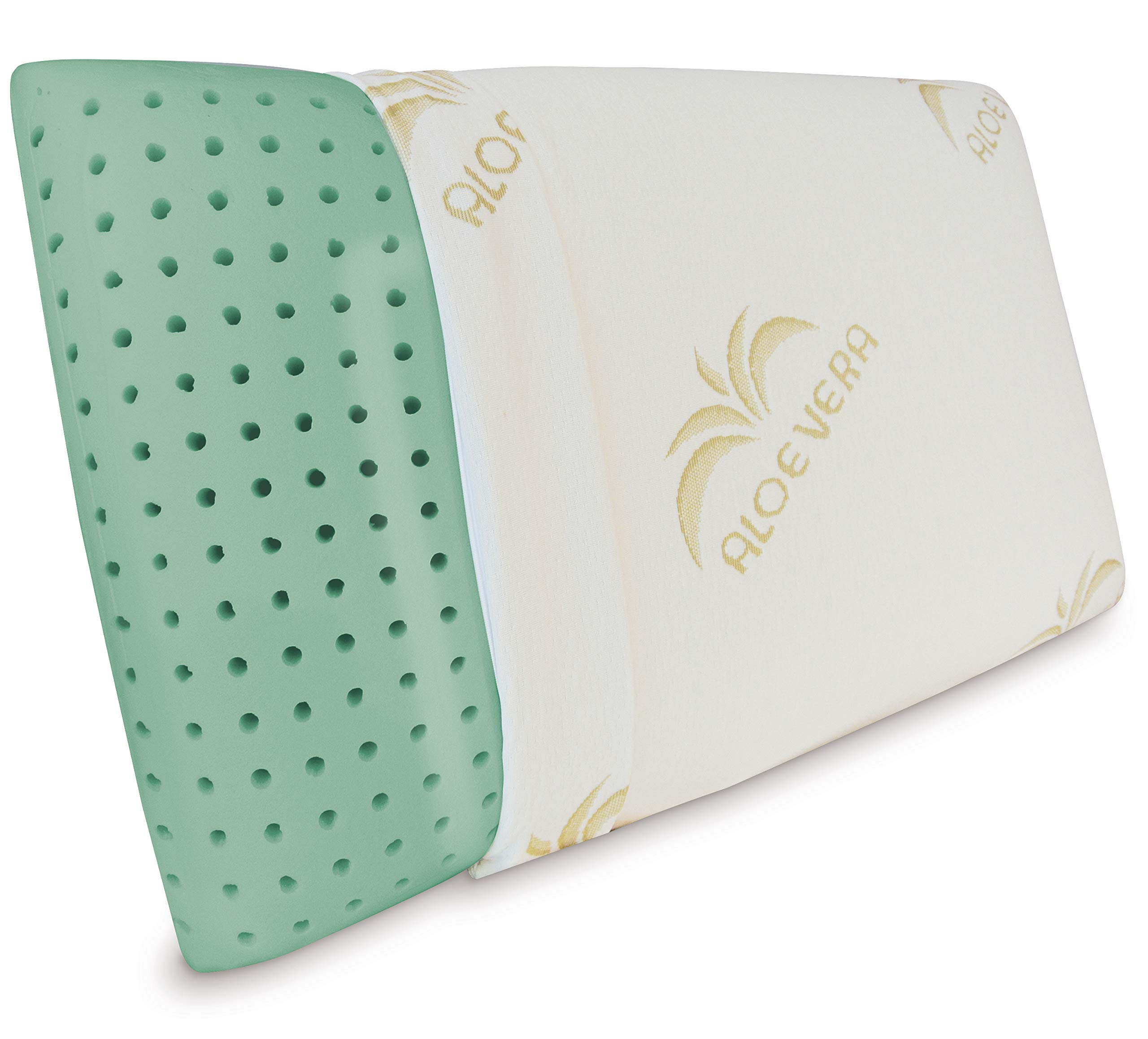 Baldiflex Emporio, Cuscino Memory Foam Ecologico, Modello Ecogreen 73x42cm, Altezza 15cm, Fodera in Aloe Vera