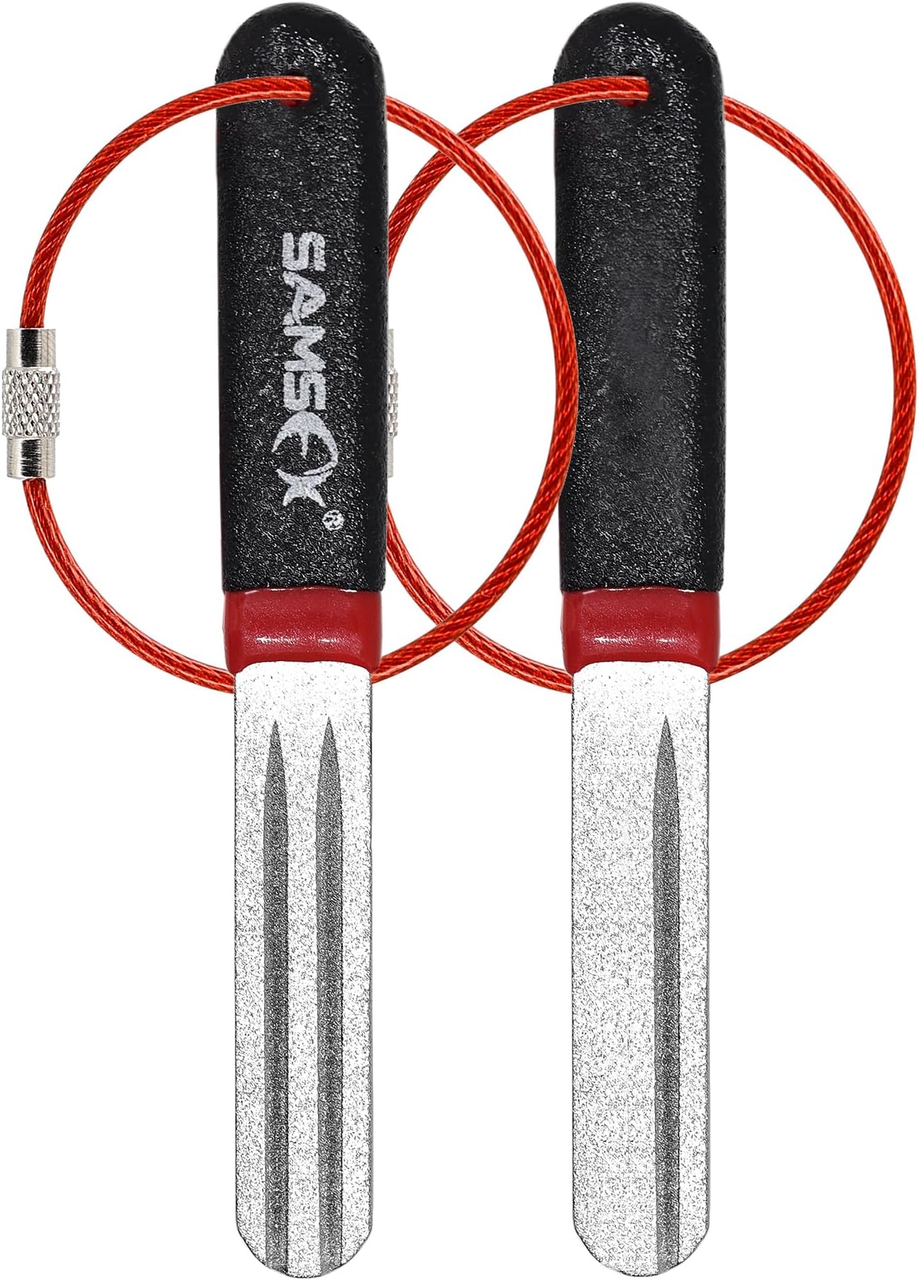 SAMSFX Fishing Hook Sharpener Hook Diamond File Portable Grinding Tool, Double Sided Diamond Grit, Assorted Colors, 4inch, 2PCS in Pack