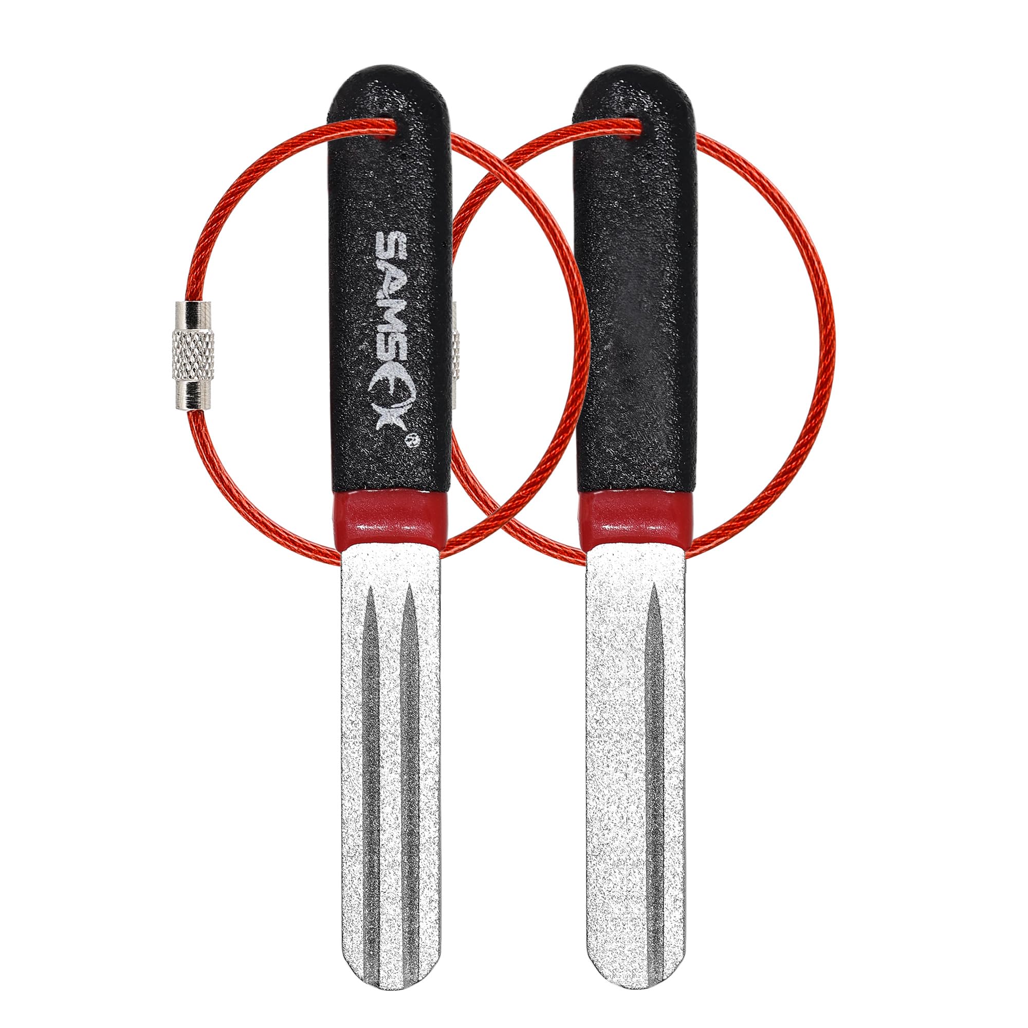 SAMSFX Fishing Hook Sharpener Hook Diamond File Portable Grinding Tool, Double Sided Diamond Grit, Assorted Colors, 4inch, 2PCS in Pack