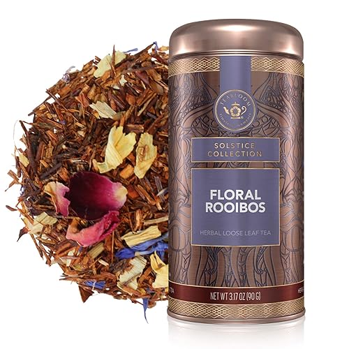 Miniatura 9 de Teabloom Té de hierbas orgánico, té de hojas sueltas de safari africano, mezcla de rooibos dulces con sabores de bayas y vainilla, orgánico