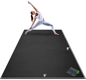 Gorilla Mats Extra Large Yoga Mat 9x6 12x6 15x6 8mm Extra Thick Wide Non-Slip Exercise Mat for Home
