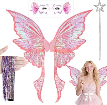 Fairy Wings Adult Women - Butterfly Wings Fairy Costume for Woman, Fairy Accessories Halloween Cosplay