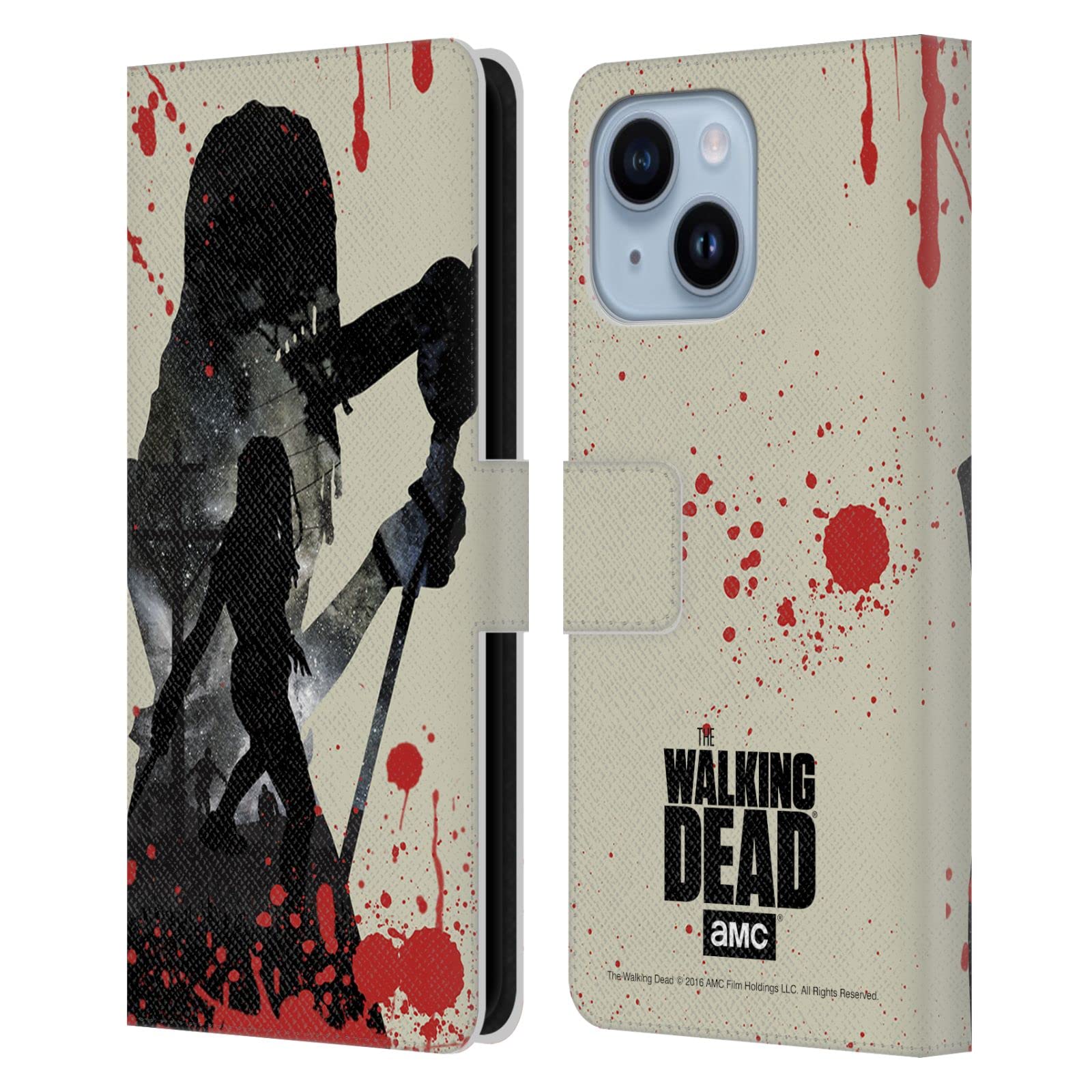 Michonne Étui Cuir iPhone 14 Plus Walking Dead Housse Protection Double Usage