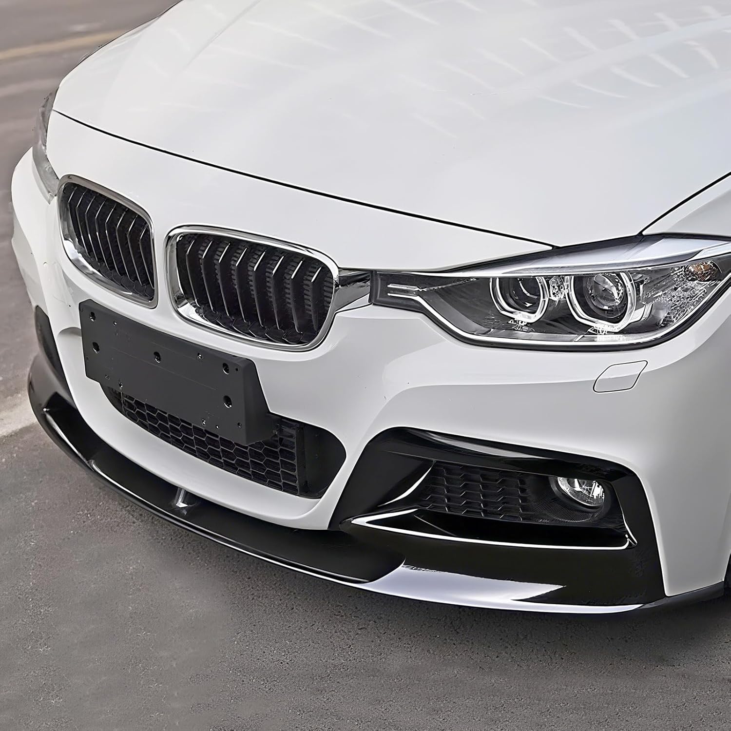 Gloss Black Front Bumper Lip Compatible with BMW F30 F31 3 Series M Sport 2012-2018, Splitter Spoiler Diffuser Protector Wing Body Kit Compatible with BMW 320i 328i 330i 335i 340i