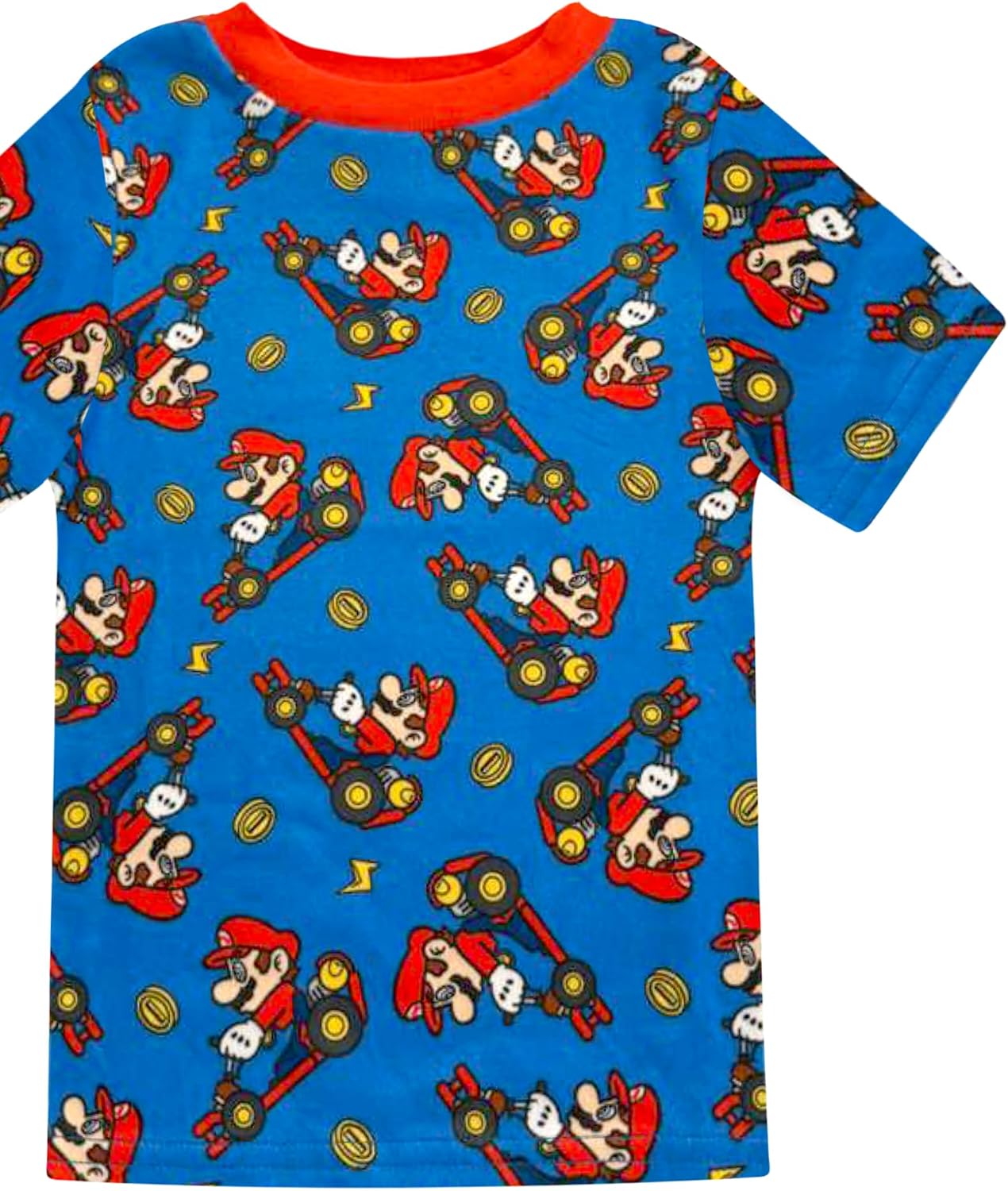 Super Mario 4 Piece Pajama Set - Boys PJs Tight Fit Short Sleeve, Shorts & Pants - Kids Sleepwear Set - Official License