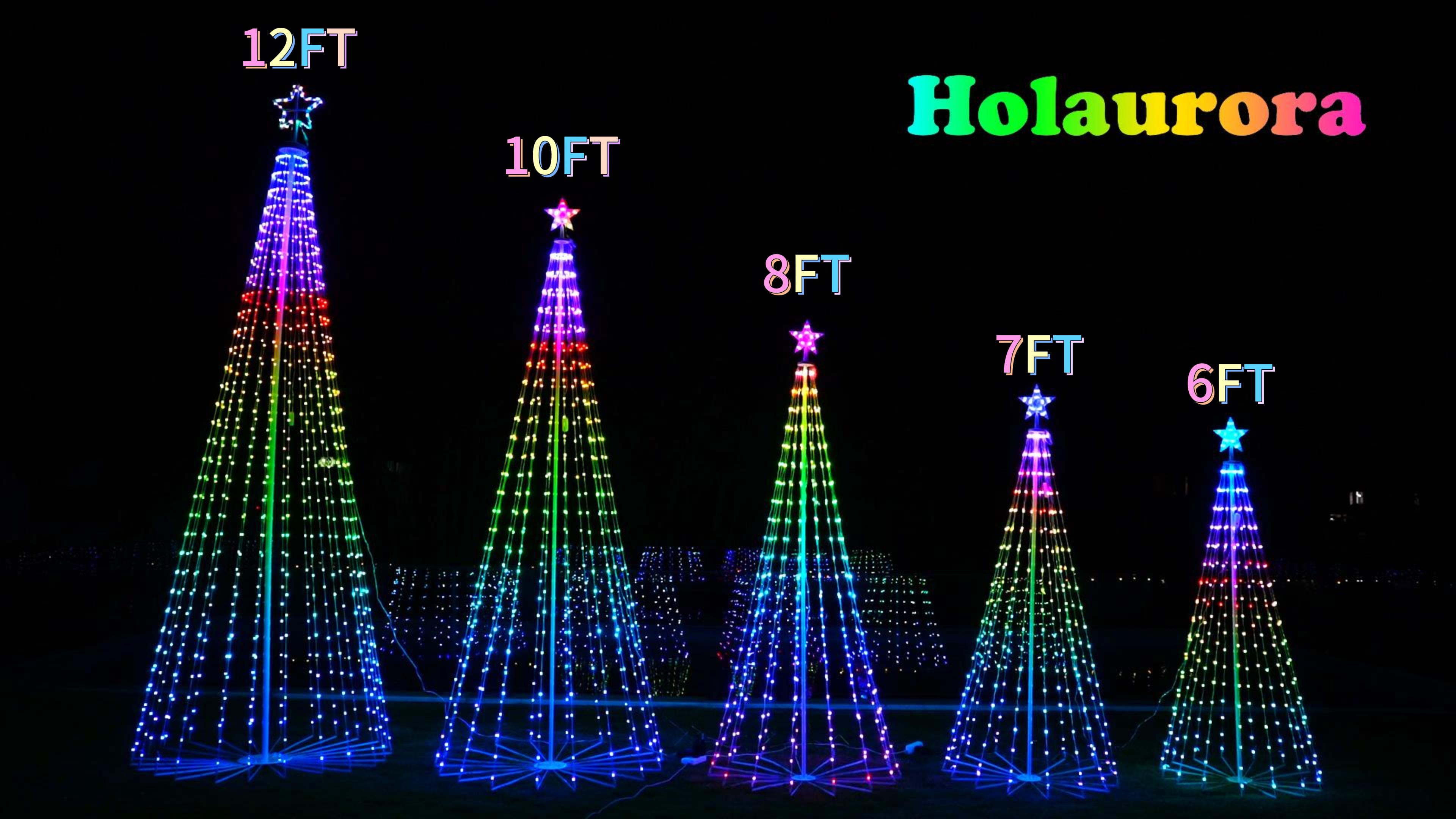 Amazon.com: Holaurora 7FT Lighted Outdoor Christmas Tree, 295 LED