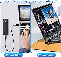 Vista 6 de Mini Body Camera with Audio & Video Recording - Small POV Cam 1080P with 64G Card - Wearable Personal Portable Cameras Recorder DV - Night Version