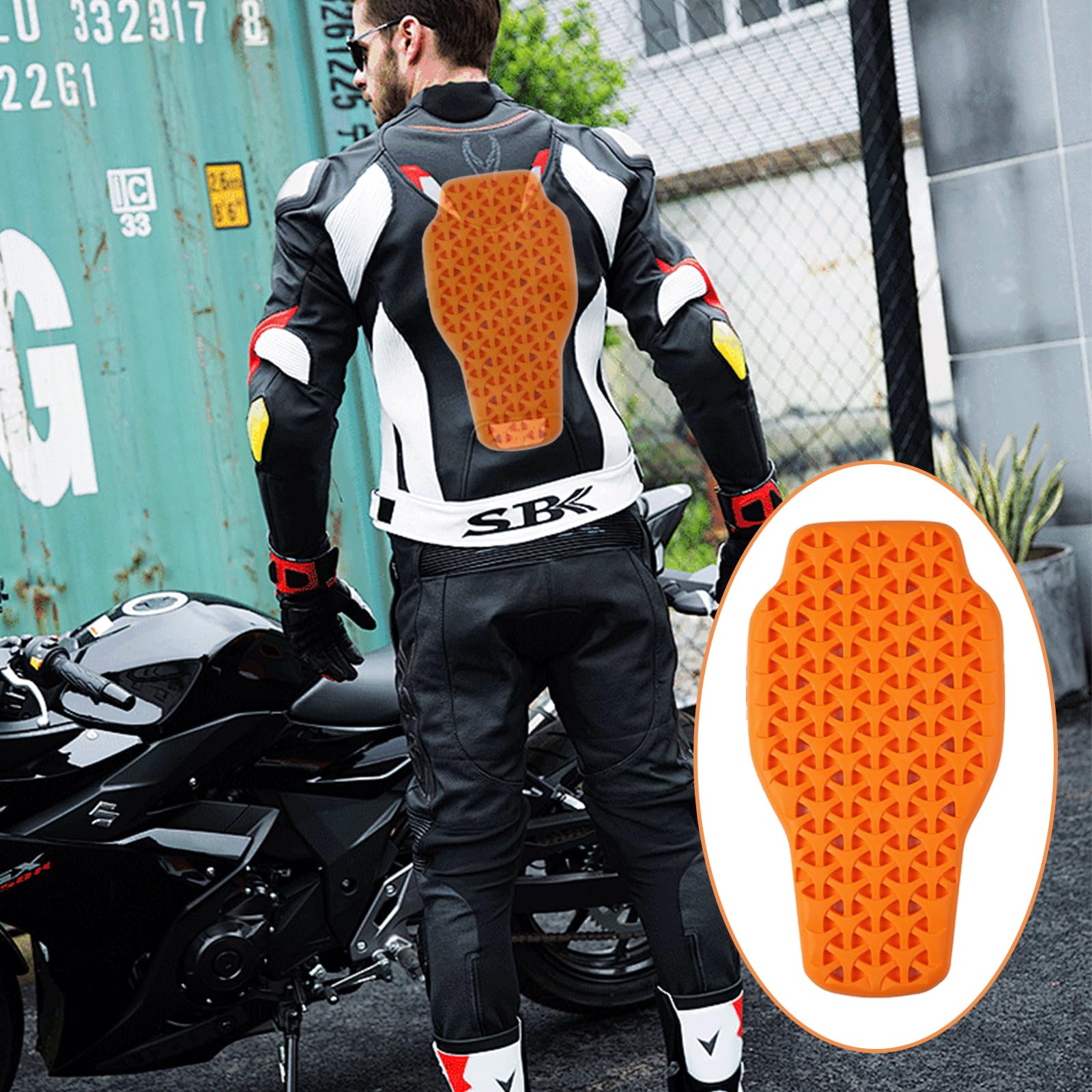 Dorsale Moto Protection,Dorsale Moto Homme Amovible équipement | Protection de Moto Souple et Respirant,Haute Sécurité Certifiée CE Dorsale Moto pour le Patinage de Protection,Adulte Unisexe