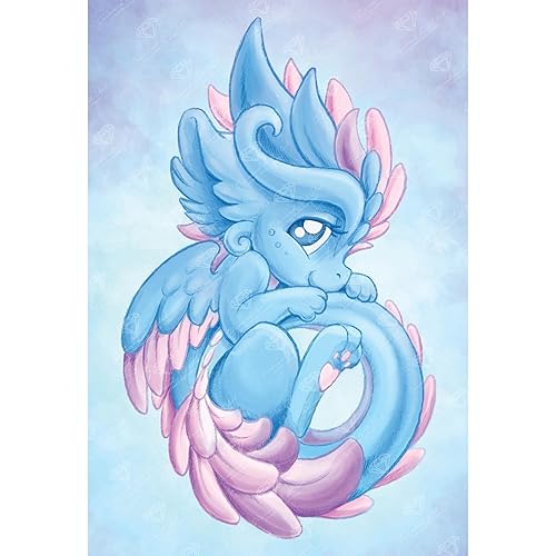 DIAMOND ART CLUB Sophia - Dragon Diamond Painting Kit, Fun DIY Crafts for Adults, Round Diamond Art Canvas, 13" x 19" - Sophia - Dragon