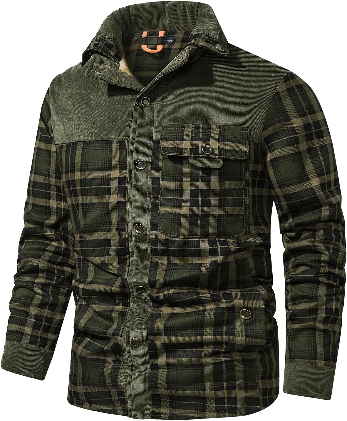 Eisctnd Men's Sherpa Lined Flannel Jacket Outdoor Long Sleeve Plaid Fleece Shirt Warm Casual Button Down Coat - Image 3