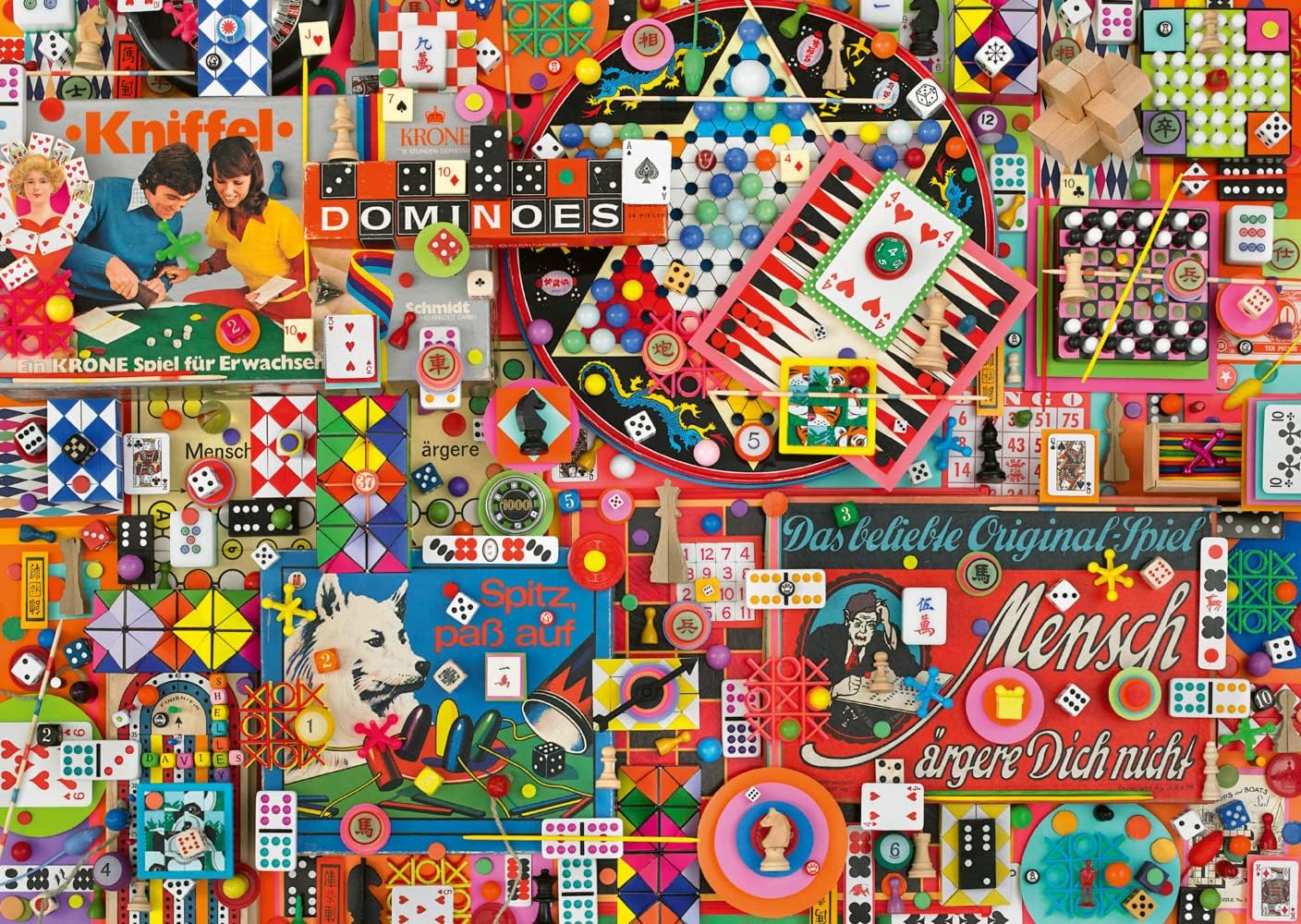 Shelley Davies: Vintage Board Games – 1000 Piece Jigsaw Puzzle by Schmidt Spiele – Kids and Adults Ages 12+,Various,SCH59900