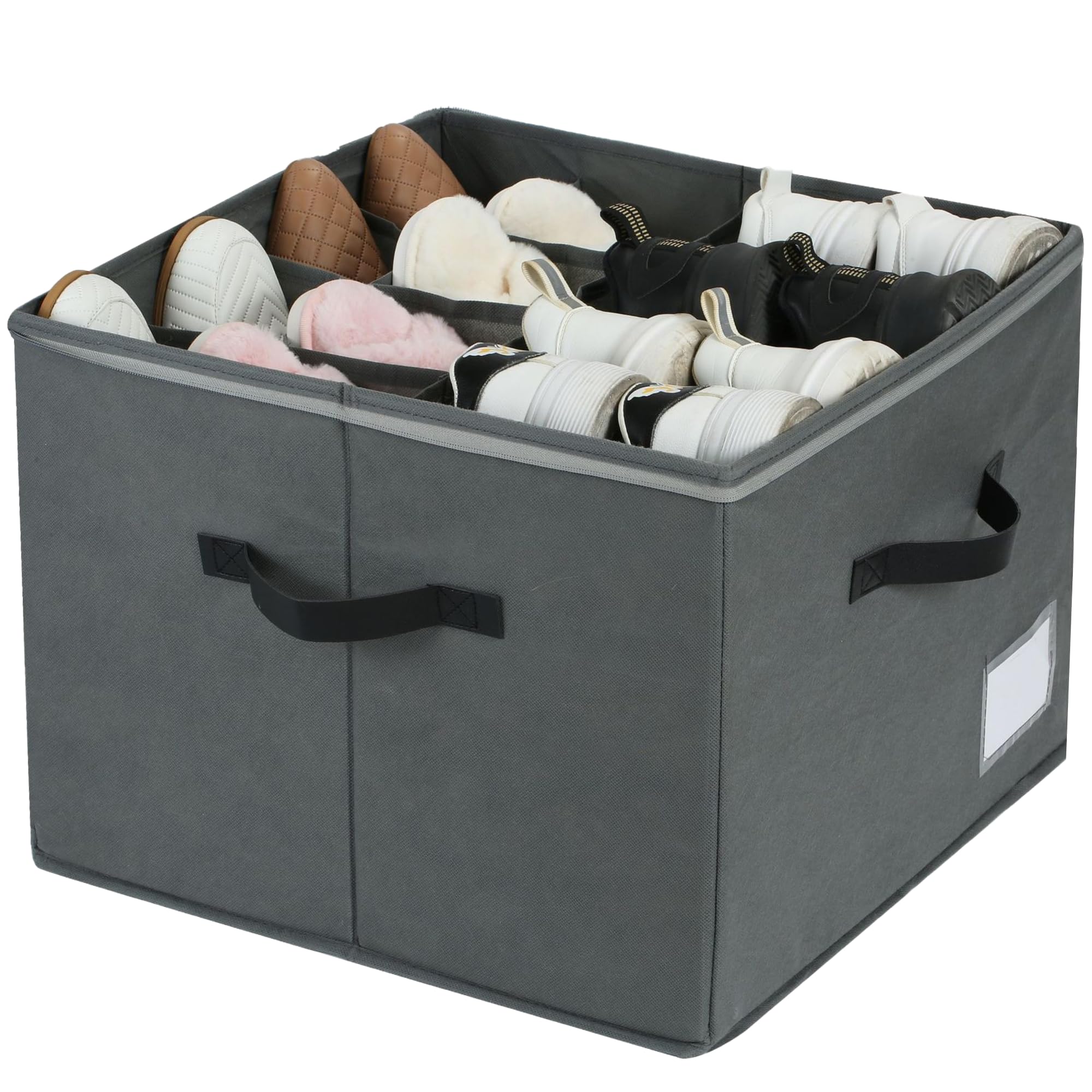 SQAQS Contenedores Organizador de Zapatos Armario, Cajas de Almacenaje con Tapa, Caja para Zapatos Plegables, Cajas de Almacenamiento Grandes Para Zapatos, Organizador Zapatos Armario