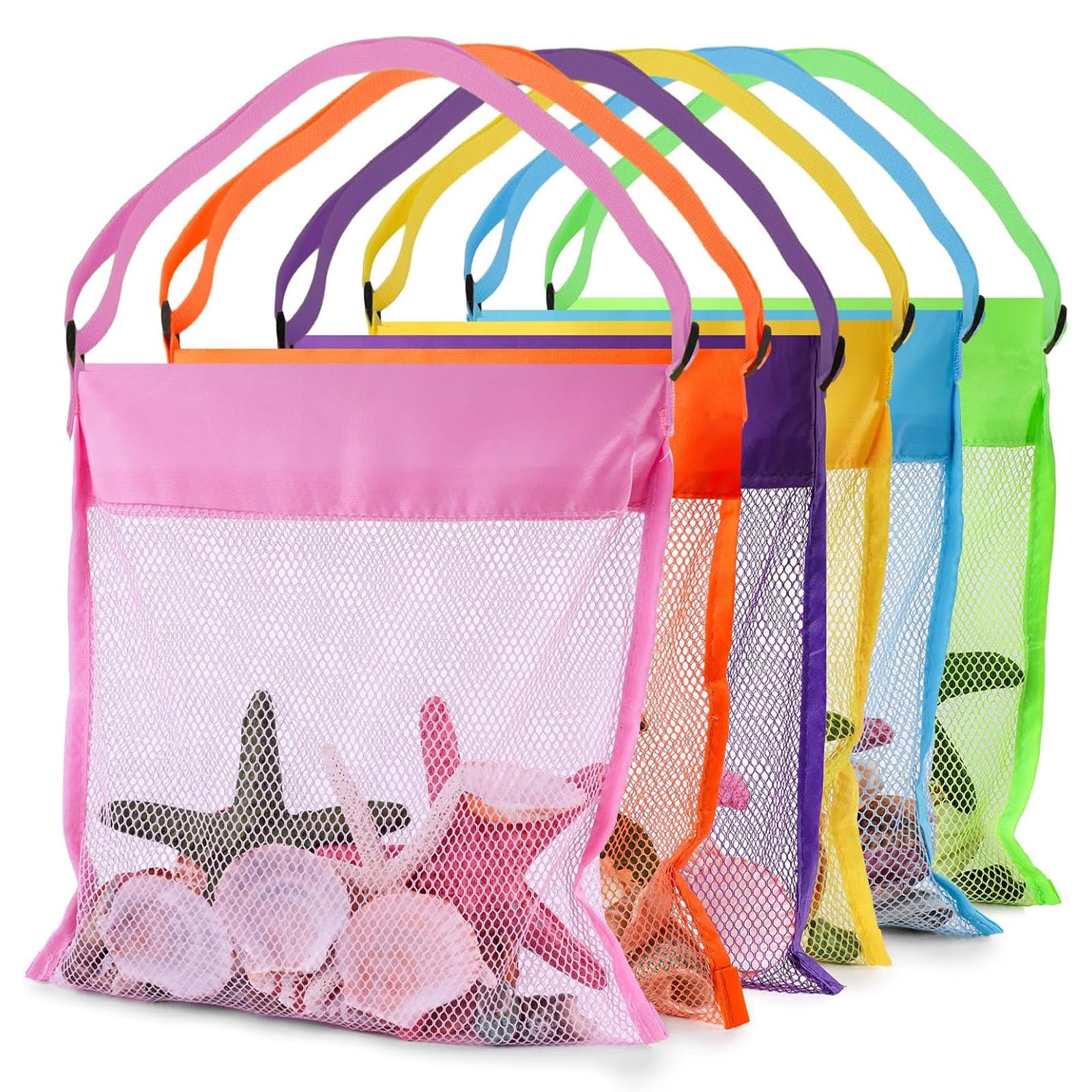 Amazon.com: FUTUREPLUSX 6PCS Mesh Beach Bags for Kids, Colorful