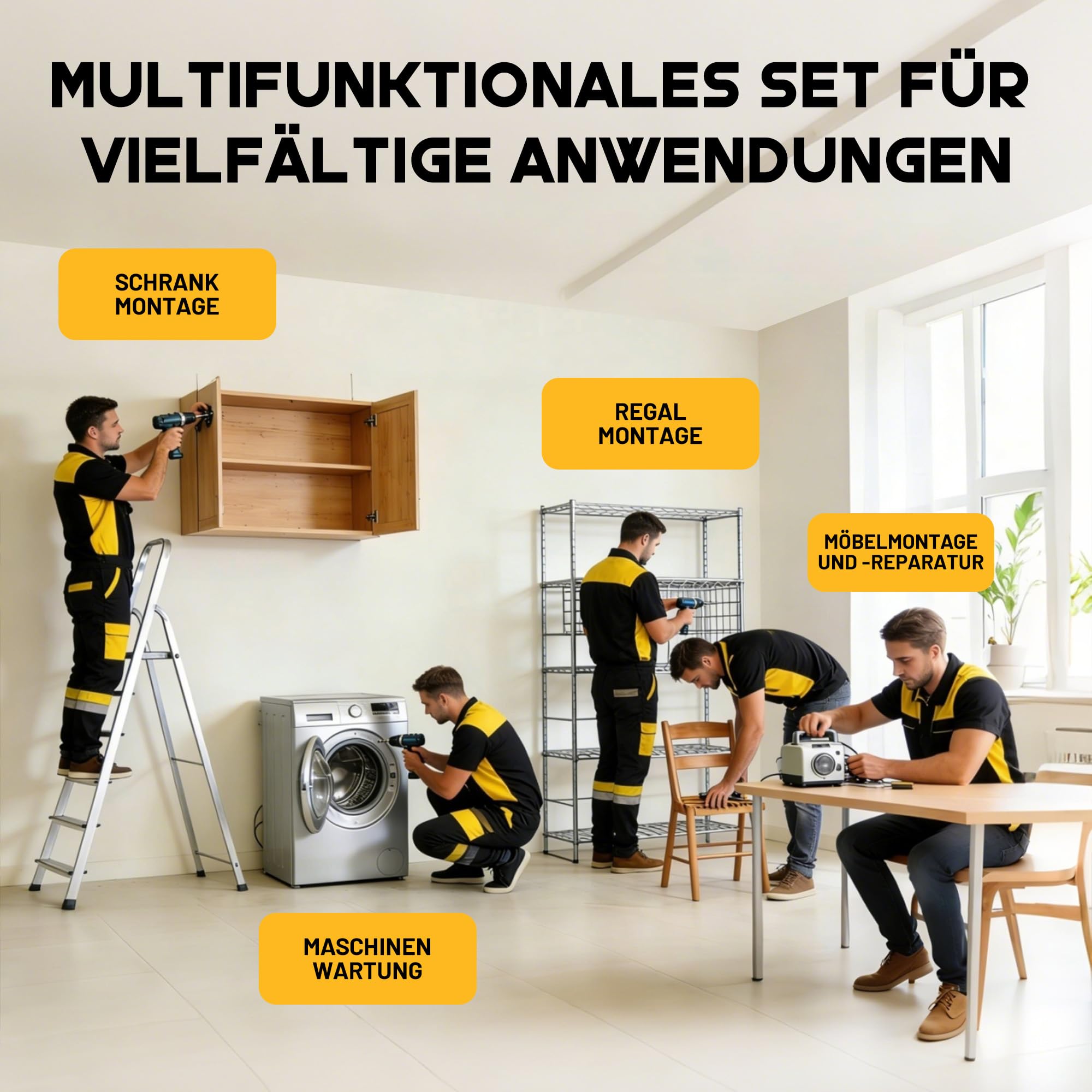TOLESA Bohrer Set 105tlg für Holz, Metall und Mauerwerk, mit Koffer | Titanbeschichtete HSS-Bohrer, hartmetallbestückte Mauerbohrer, Holz-Spitzbohrer, S2 Bits, magnetischer Bithalter, Koffer