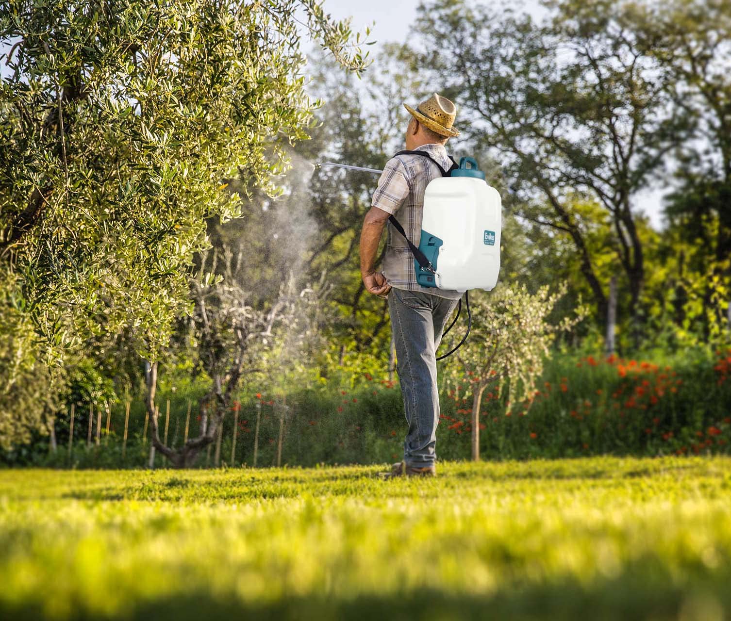 Akku Drucksprüher 16 Liter, 12V Li-Ion Batterie, Elektrisch Unkrautvernichter Rückenspritze, Autopump, 110cm Teleskop-Sprühlanze, einstellbare Messingdüse, gartenspritze spritzgerät unkrautspritze