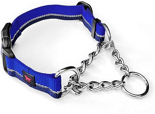 Tuff Pupper Collar Martingale para perros Suave diseño de cincha limitada de nailon y cadena de acero es perfecto para entrenamiento Puntos de