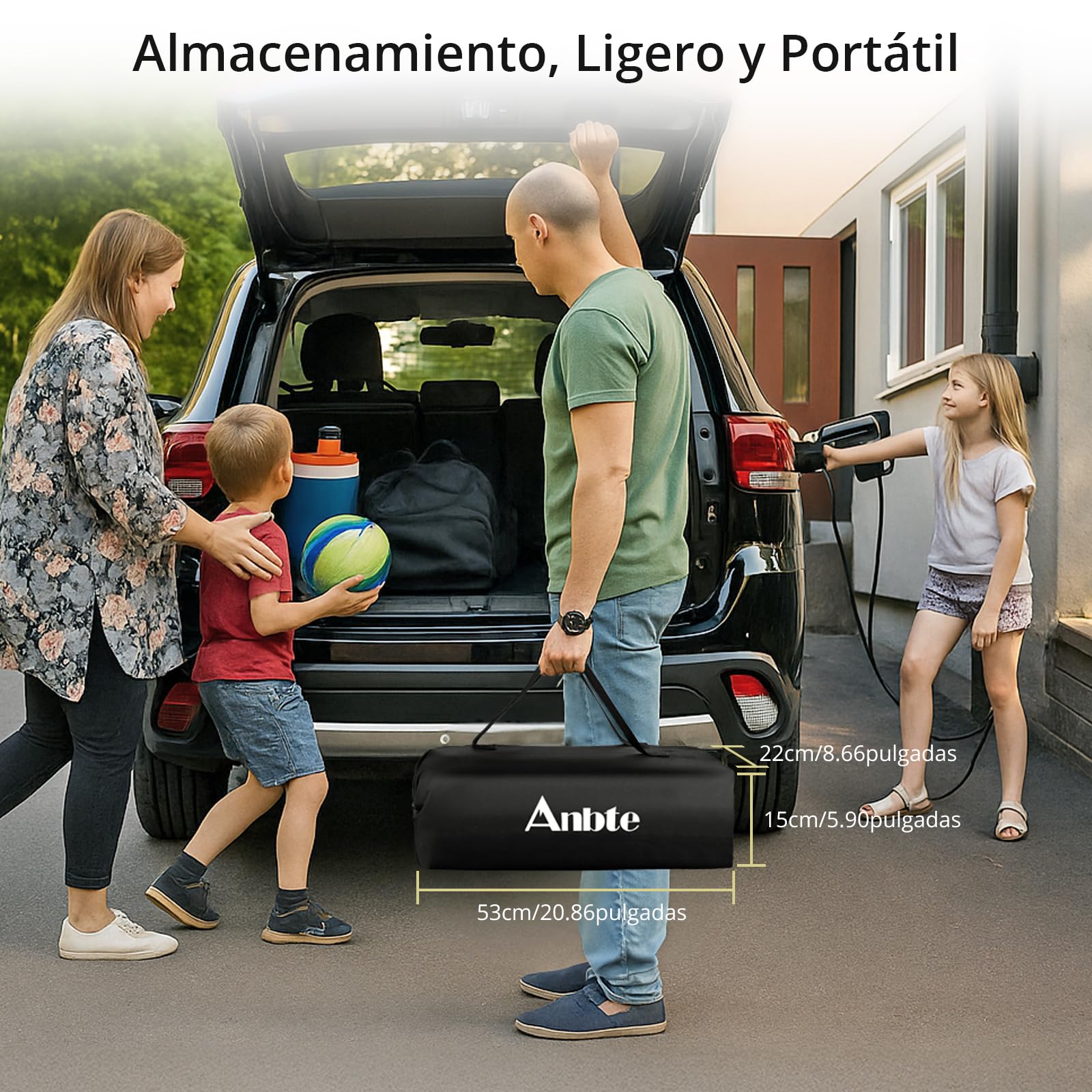 Anbte Mesa Plegable Camping 64 x 40 x 44/70cm, Mesa de Acampada Portátil | Aluminio Impermeablepara Picnic Playa Oficina Balcón Interior-Negro