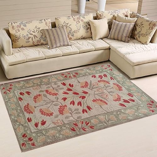 Miniatura 4 de Alfombra Adeline Multy Style de lana copetuda a mano (3 x 5) pies, sala de estar, piso del hogar, habitación de los niños, dormitorio, llamativas